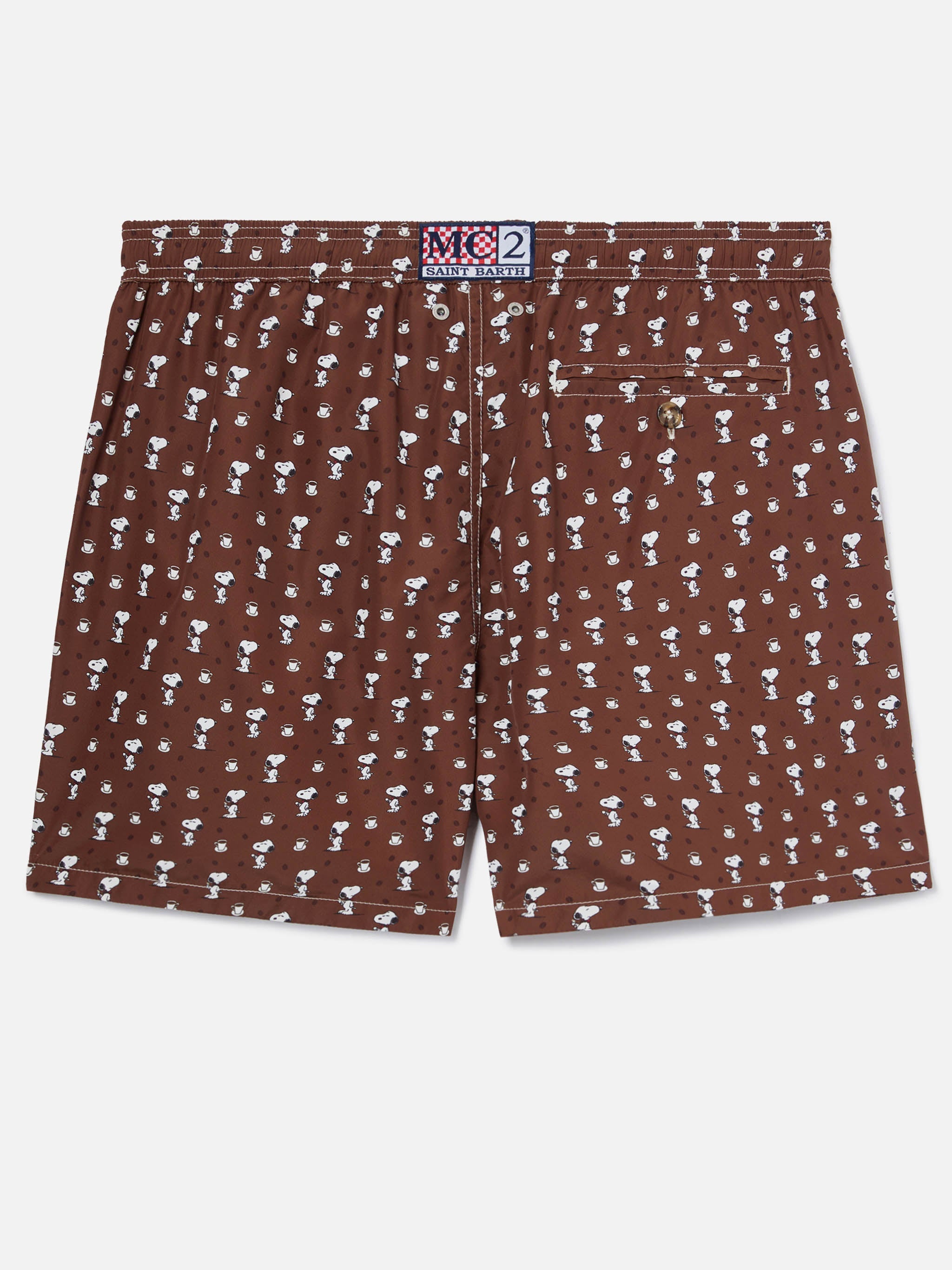 Brown Lighting Micro Swim Shorts With Snoopy Print | Special Edition Swimshort