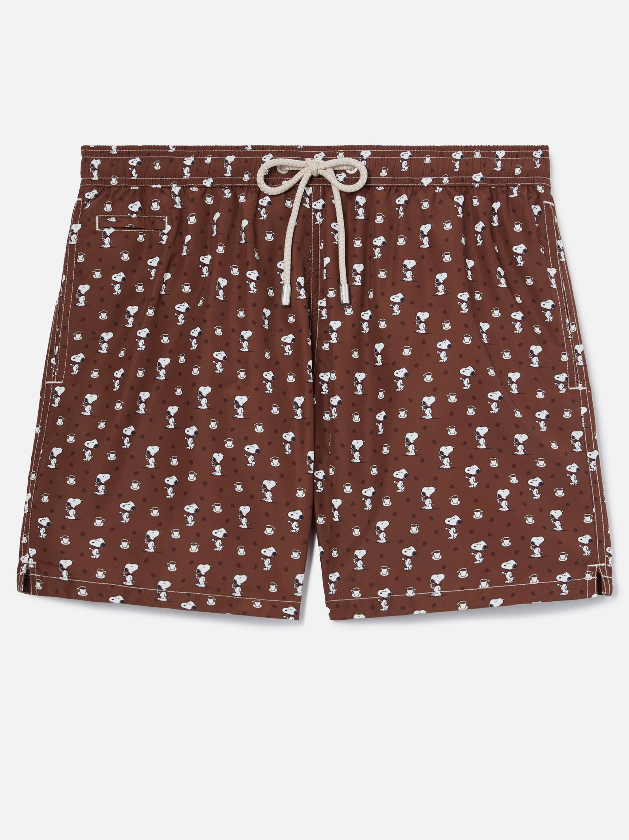Brown Lighting Micro Swim Shorts With Snoopy Print | Special Edition Swimshort