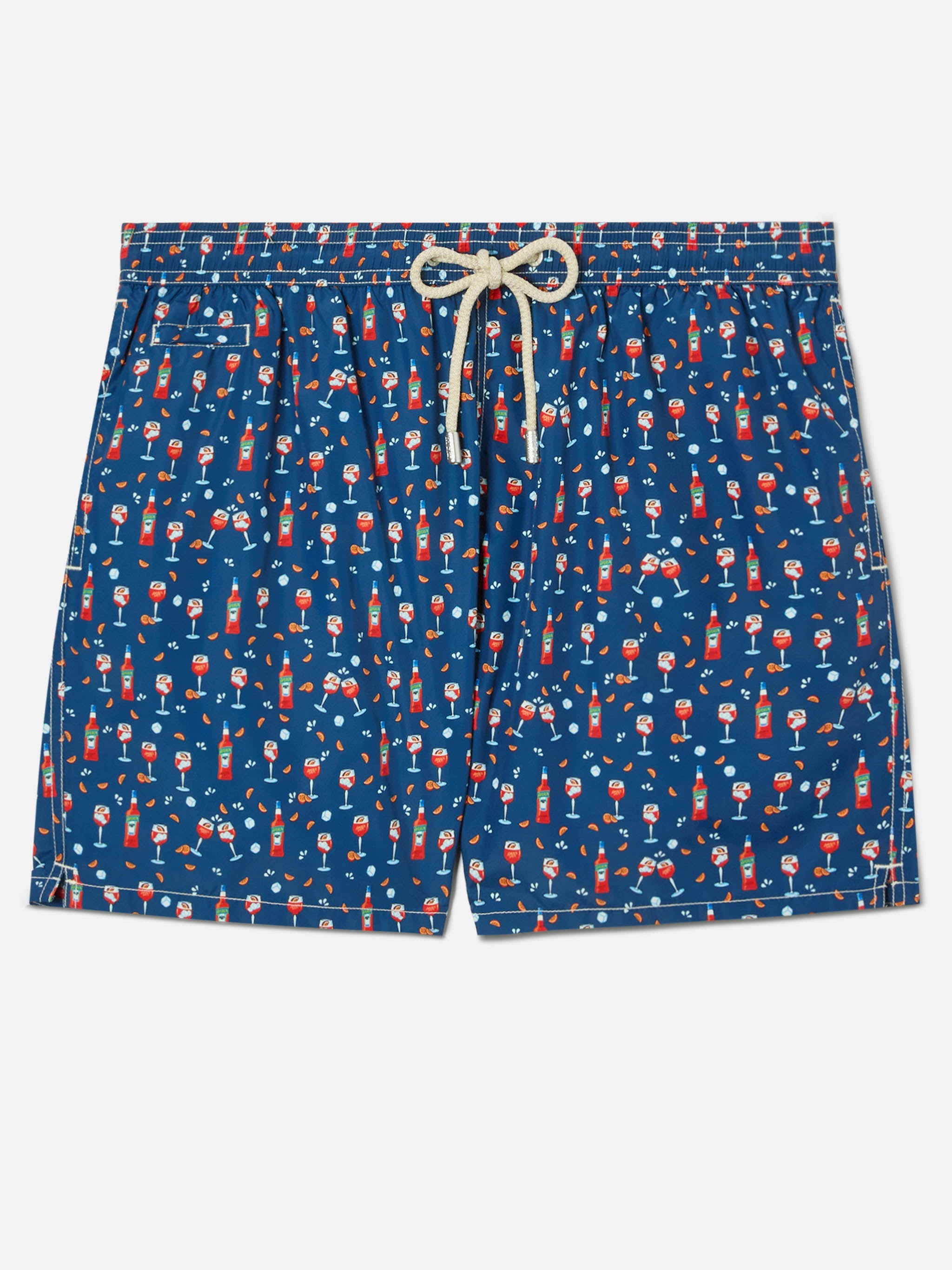 Blue Lighting Micro Swim Shorts With Aperol Print | Special Edition Swimshort