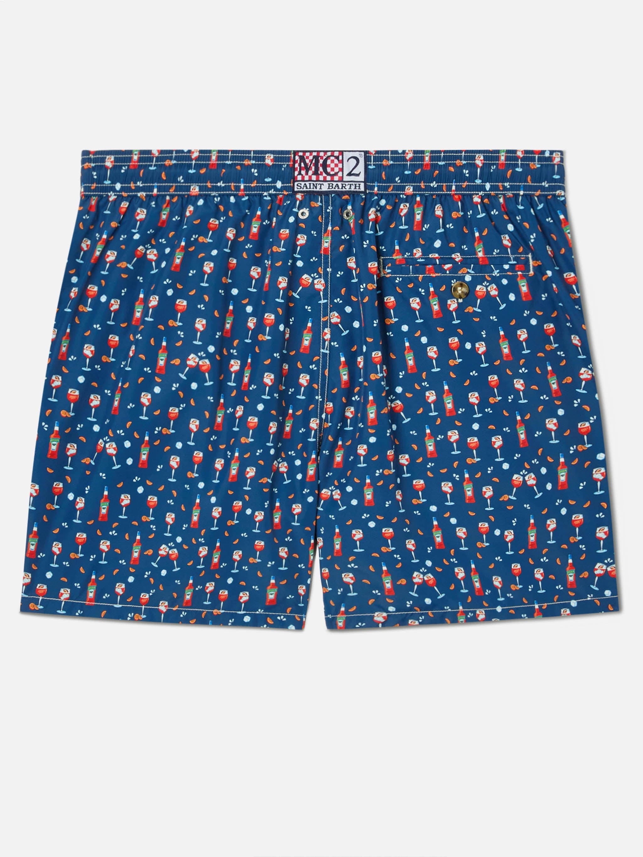 Blue Lighting Micro Swim Shorts With Aperol Print | Special Edition Swimshort