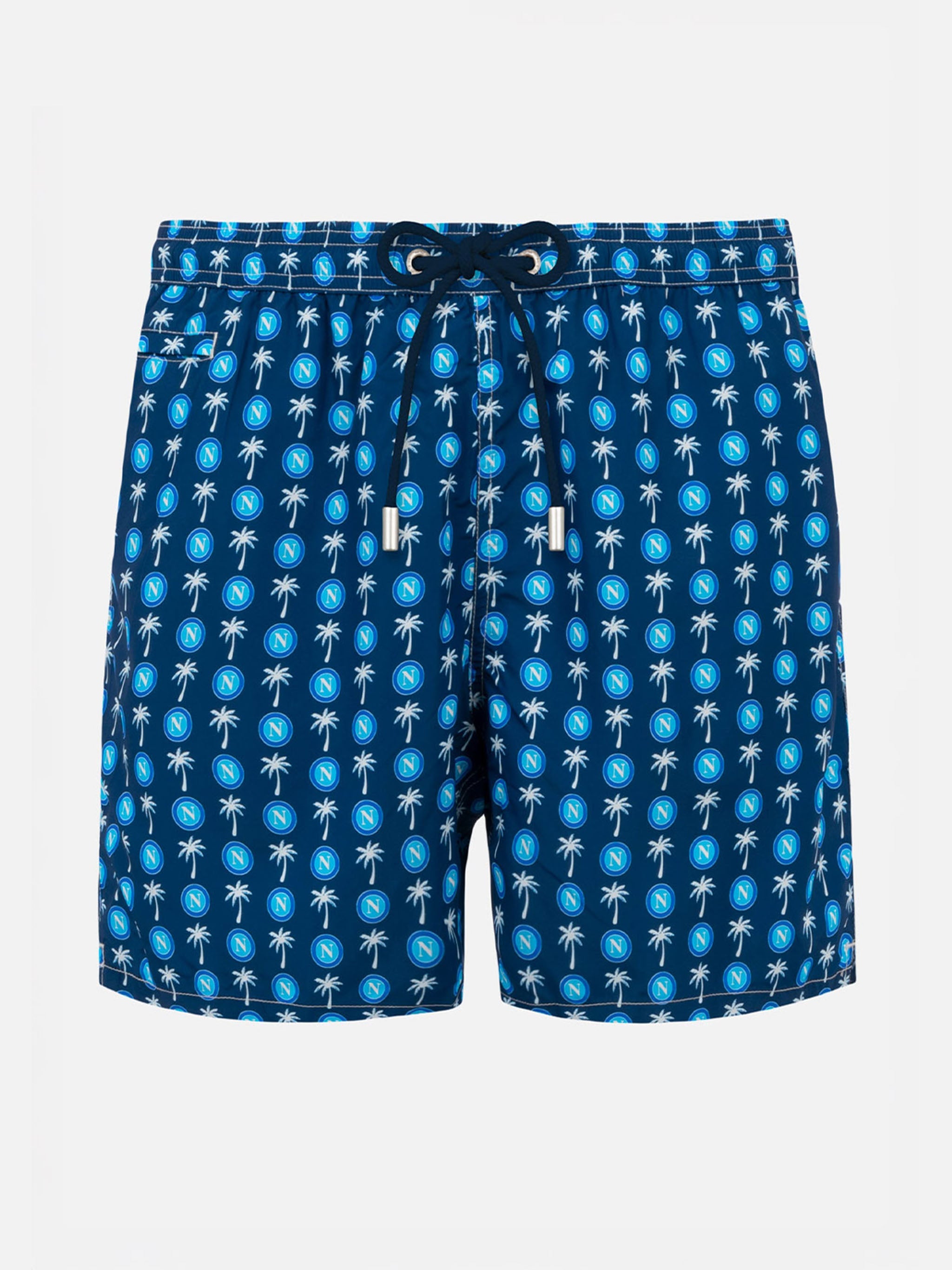 Man Light Fabric Swim Shorts With Napoli Logo Print | Ssc Special Edition Blue Swimshort
