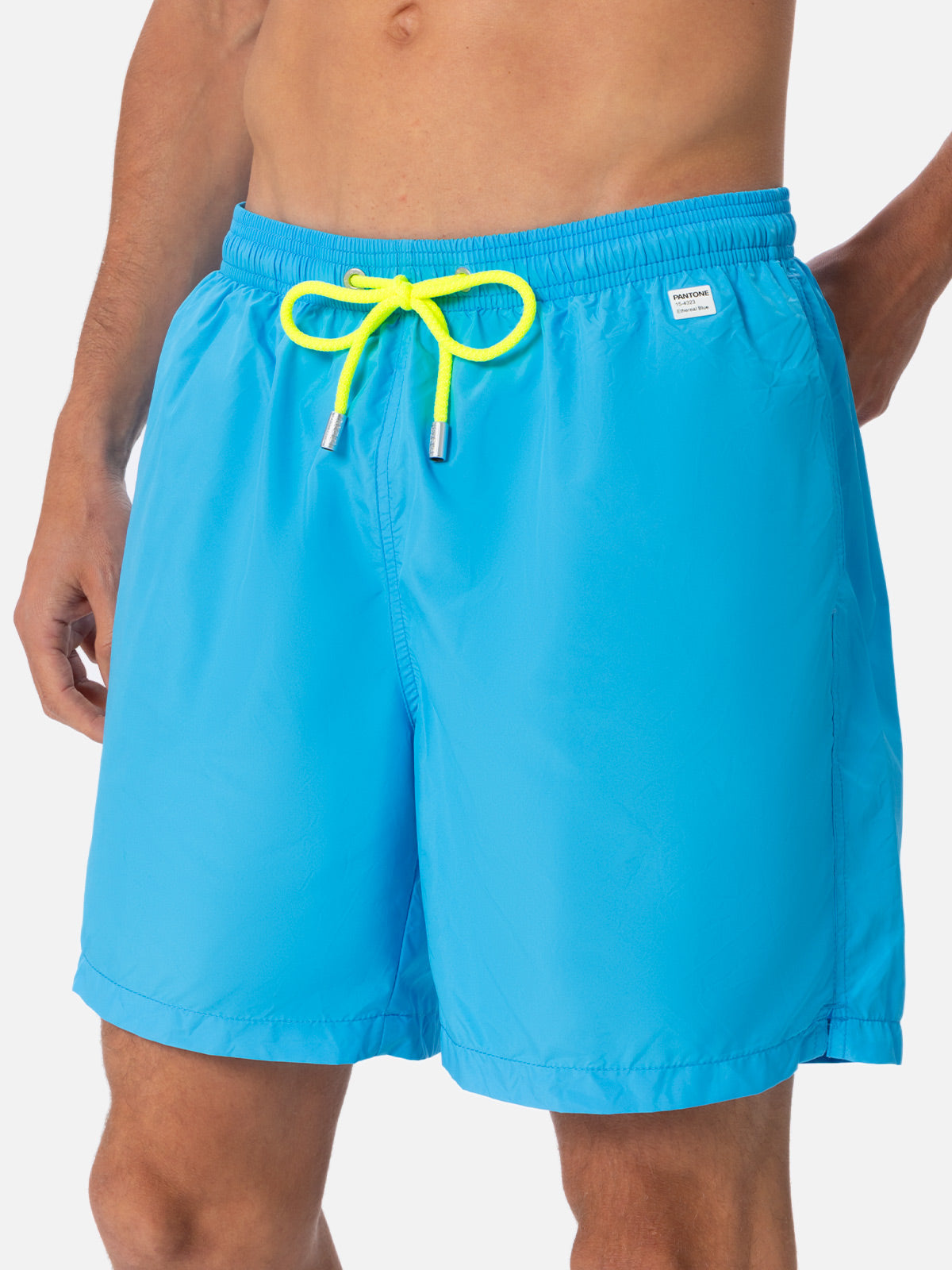 Man Lightweight Fabric Aqua Blue Swim Shorts Lighting Pantone | Pantone® Special Edition Sky Swimshort