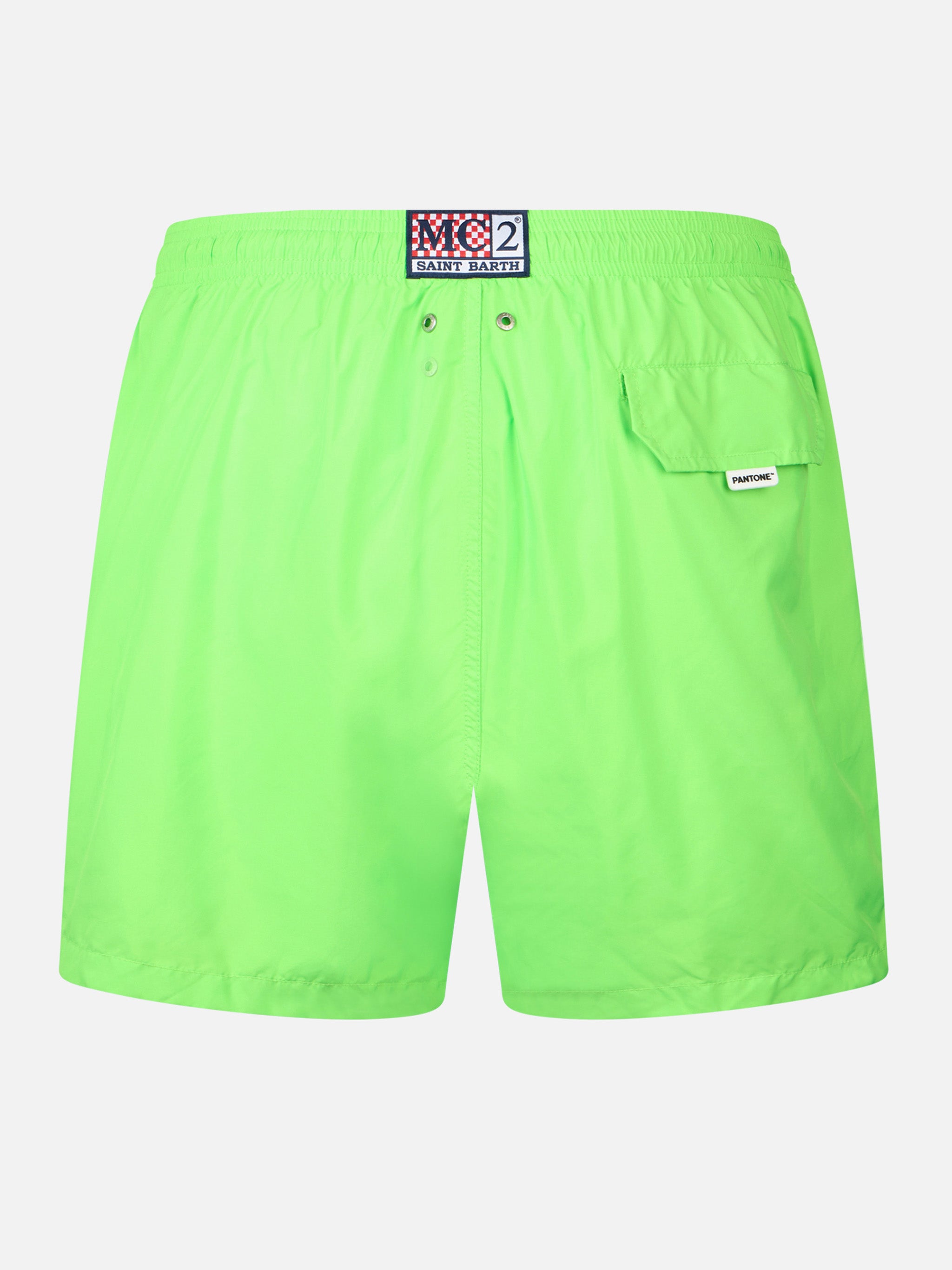 Man Lightweight Fabric Fluo Green Swim Shorts Lighting Pantone | Pantone® Special Edition Swimshort