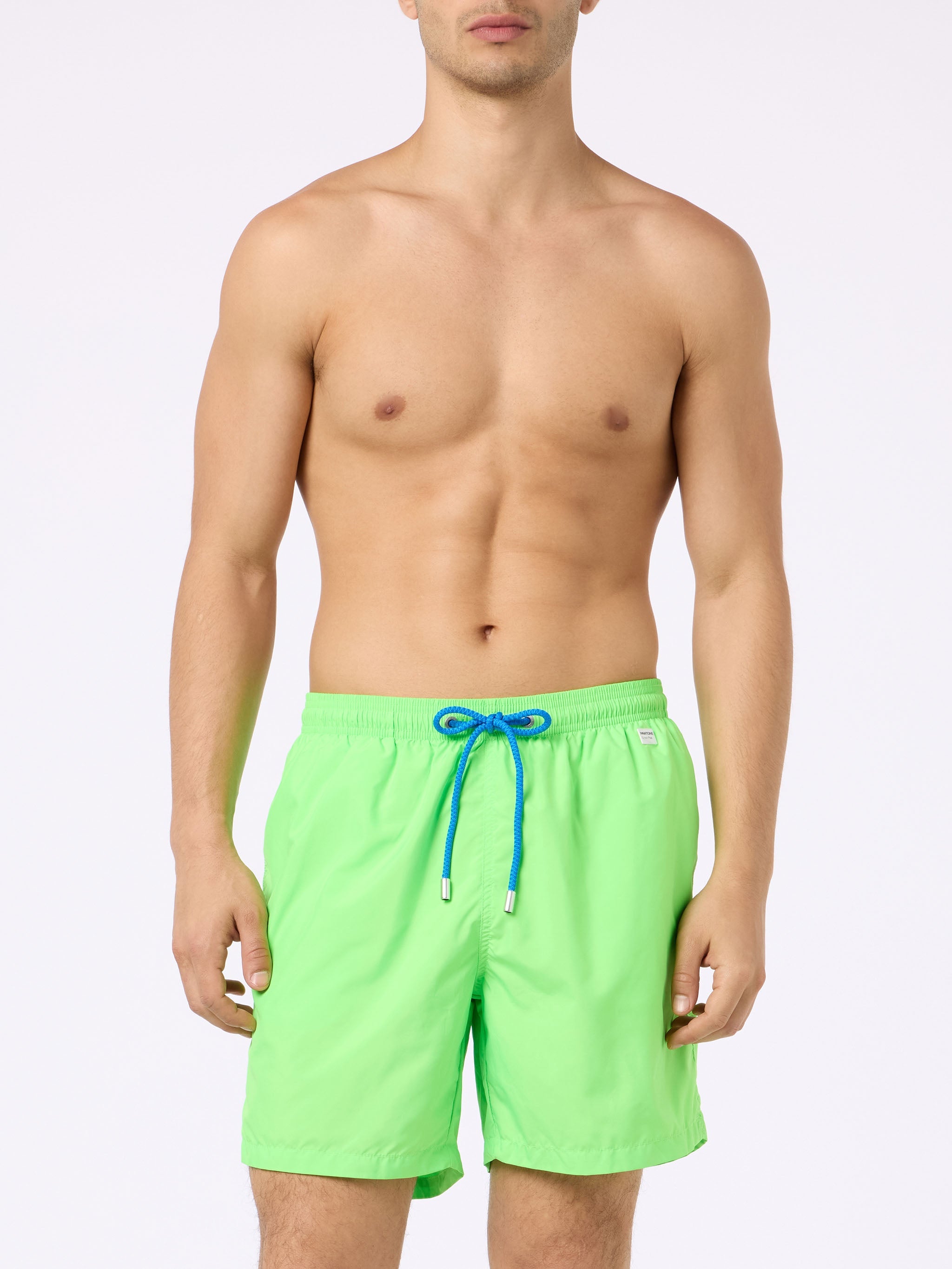 Man Lightweight Fabric Fluo Green Swim Shorts Lighting Pantone | Pantone® Special Edition Swimshort