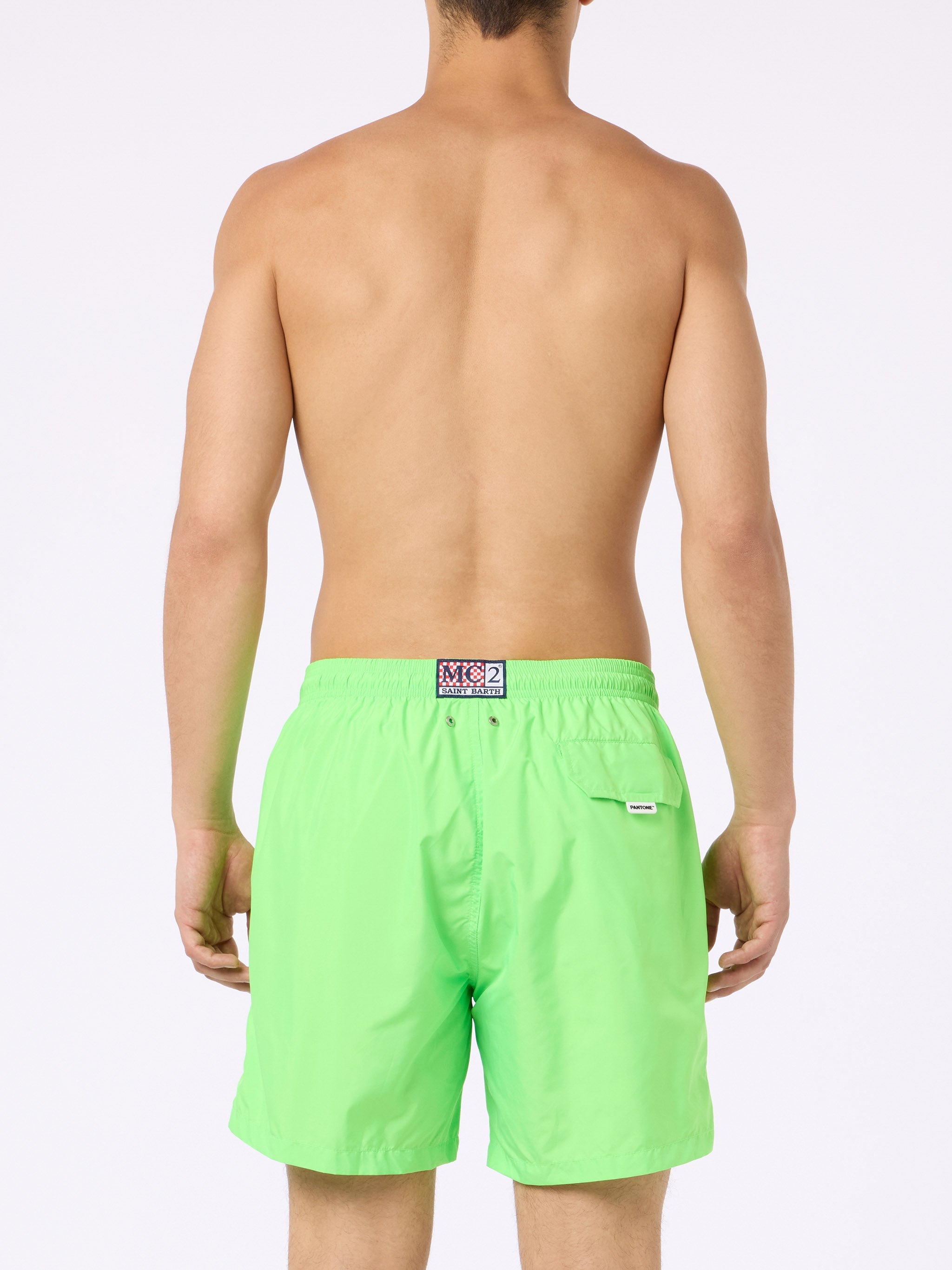 Man Lightweight Fabric Fluo Green Swim Shorts Lighting Pantone | Pantone® Special Edition Swimshort