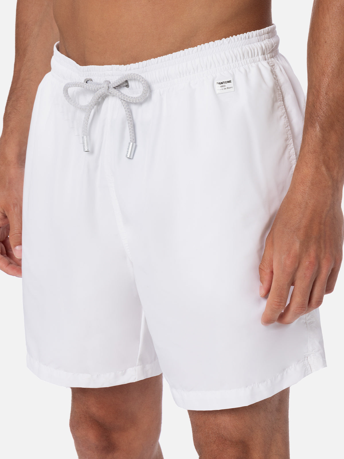 Man Lightweight Fabric White Swim Shorts Lighting Pantone | Pantone® Special Edition Swimshort