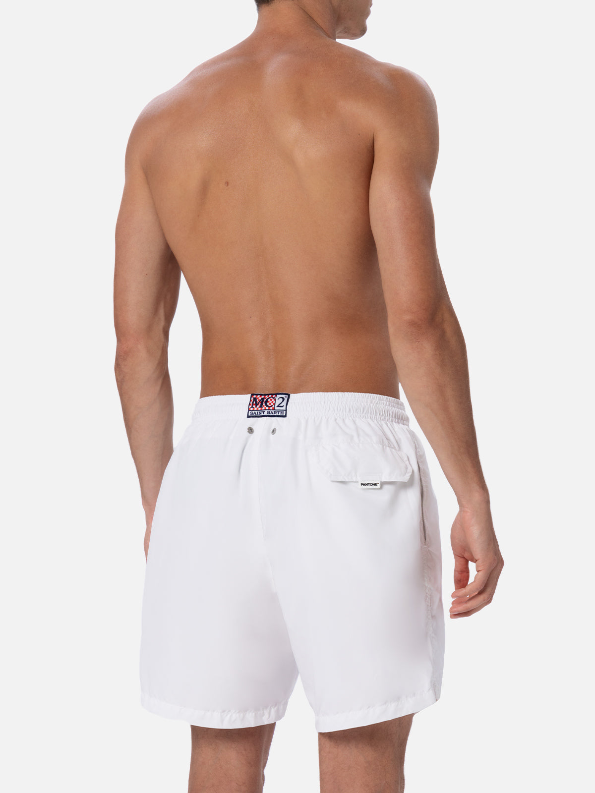 Man Lightweight Fabric White Swim Shorts Lighting Pantone | Pantone® Special Edition Swimshort