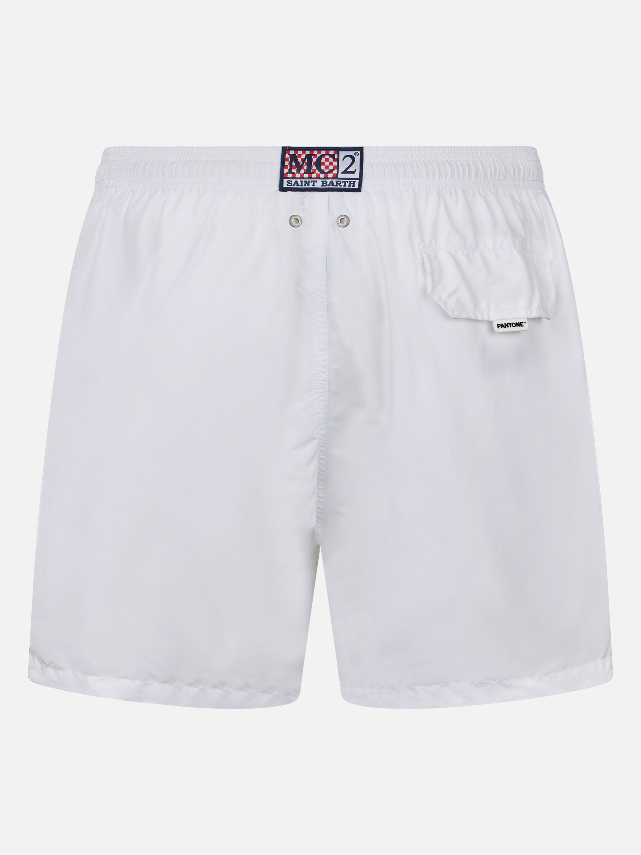 Man Lightweight Fabric White Swim Shorts Lighting Pantone | Pantone® Special Edition Swimshort