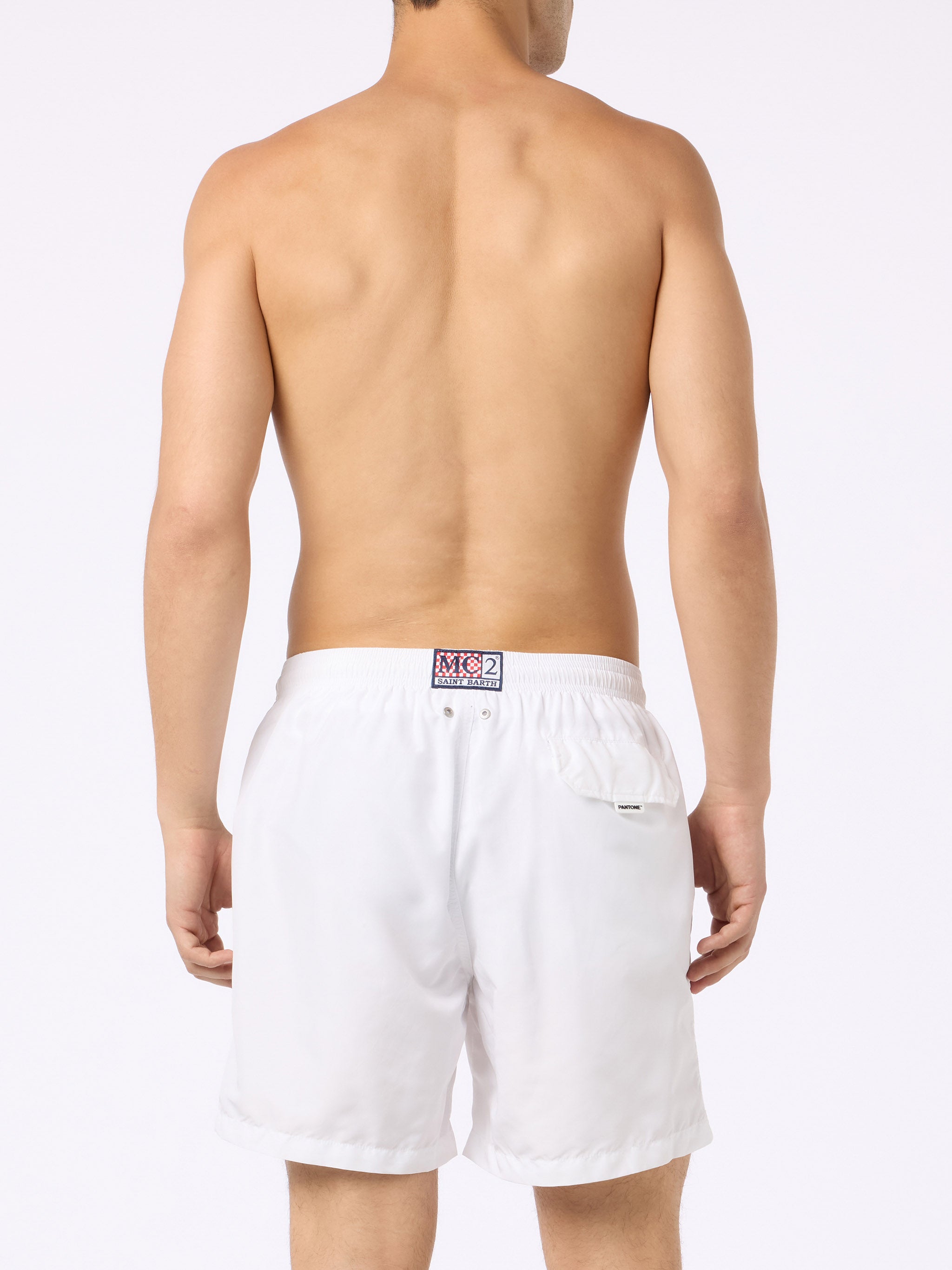 Man Lightweight Fabric White Swim Shorts Lighting Pantone | Pantone® Special Edition Swimshort