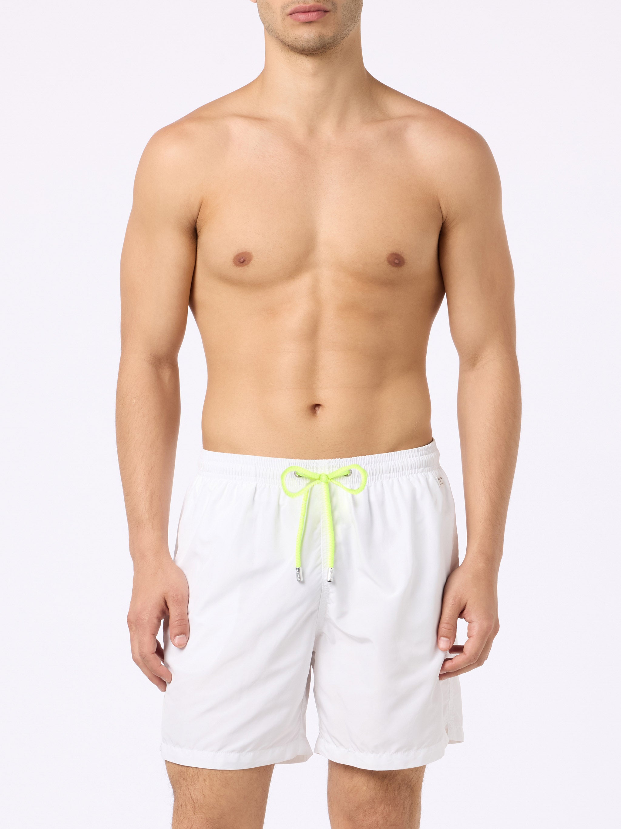 Man Lightweight Fabric White Swim Shorts Lighting Pantone | Pantone® Special Edition Swimshort