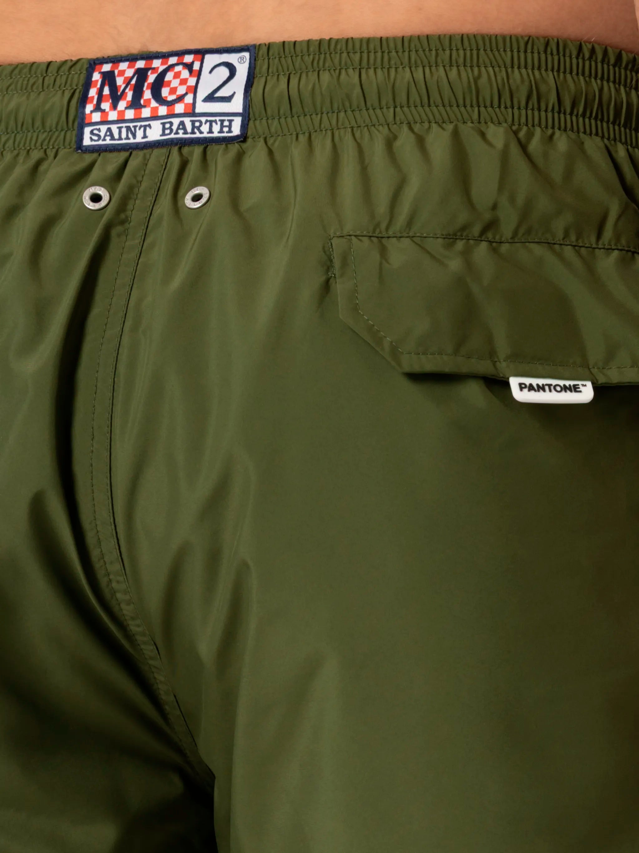 Lightweight Fabric Military Green Swim Shorts Lighting Pantone | Pantone® Special Edition Swimshort