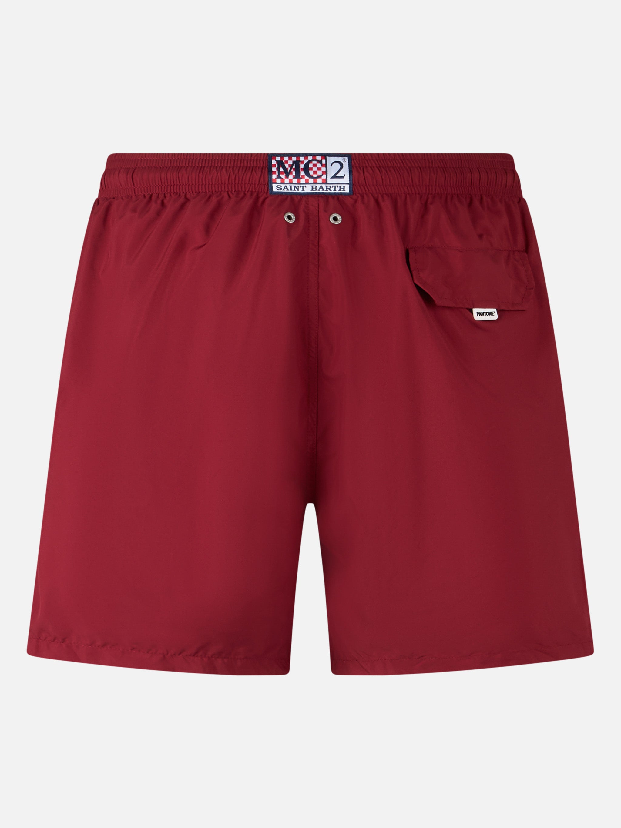 Man Lightweight Fabric Burgundy Swim Shorts Lighting Pantone | Pantone® Special Edition Red Swimshort