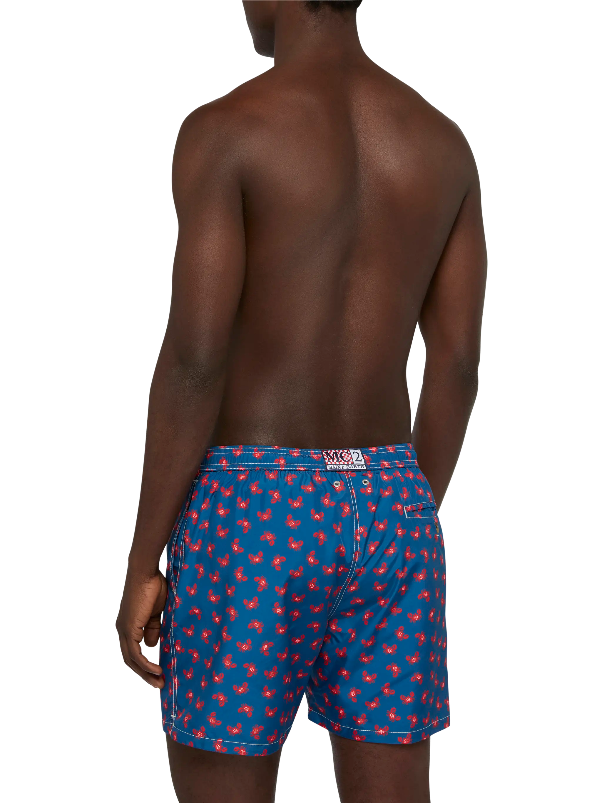 Lightweight Fabric Swim-Shorts Lighting 70 With Crabs Print Blue Swimshort