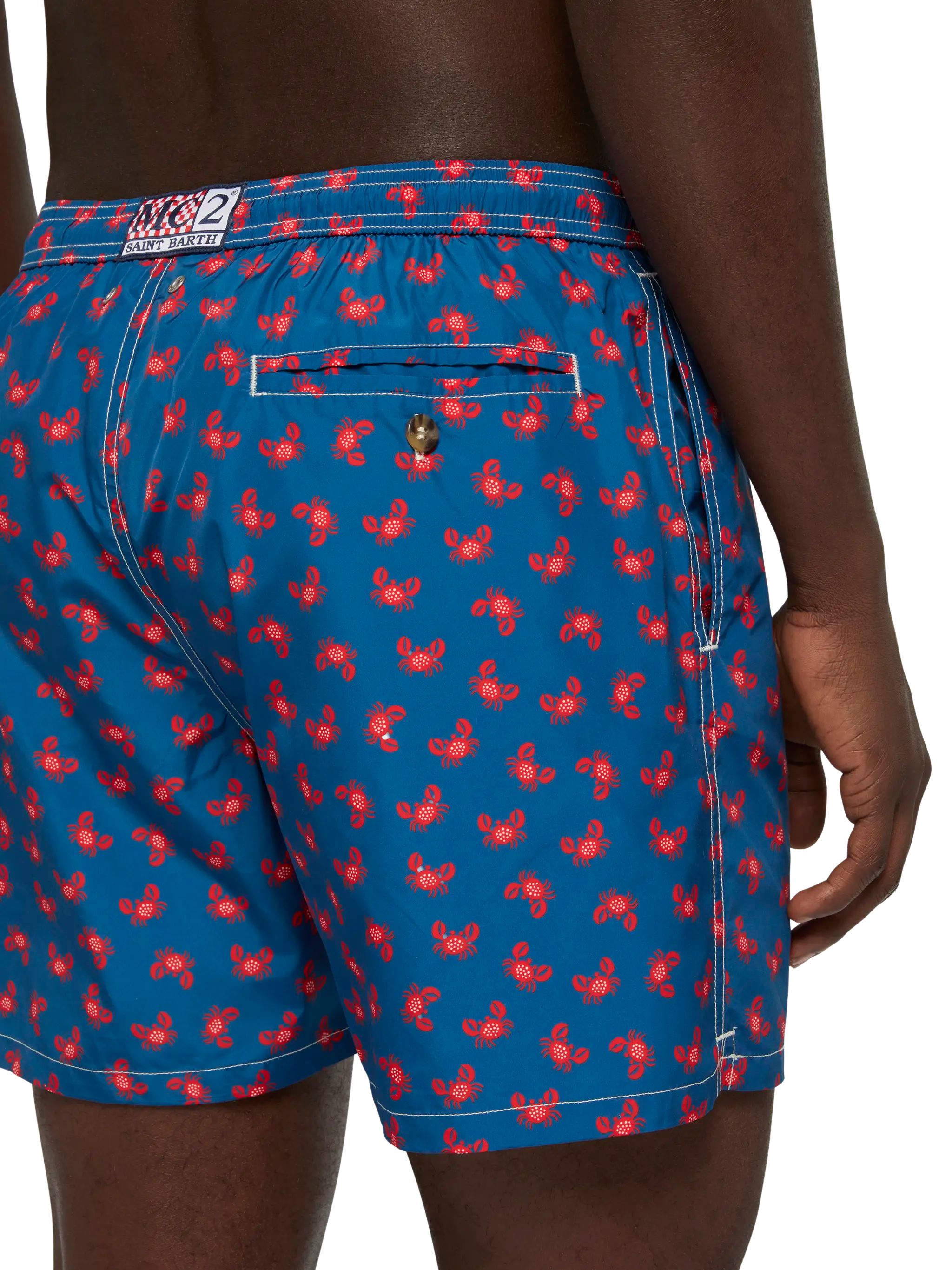 Lightweight Fabric Swim-Shorts Lighting 70 With Crabs Print Blue Swimshort