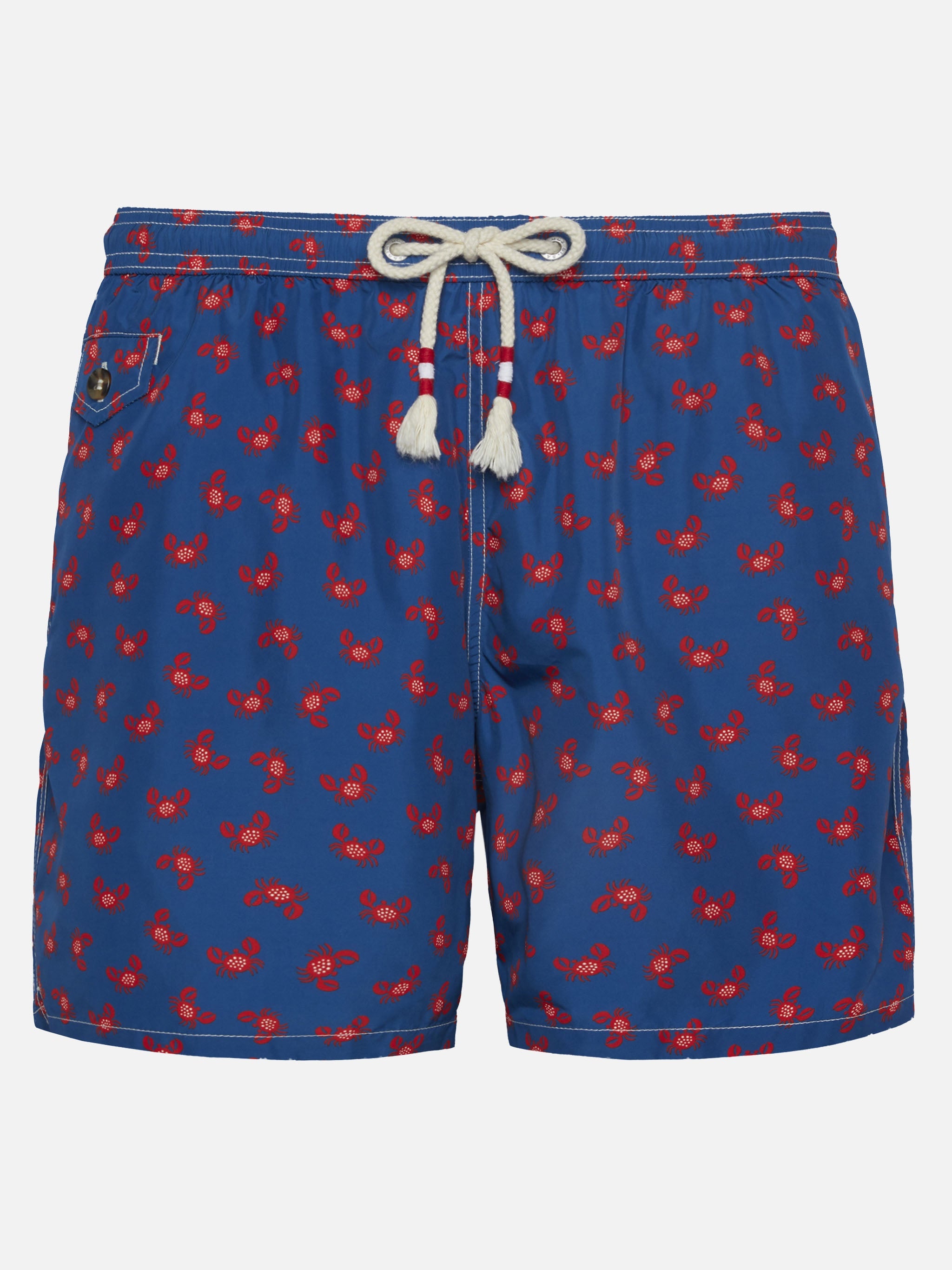 Lightweight Fabric Swim-Shorts Lighting 70 With Crabs Print Blue Swimshort