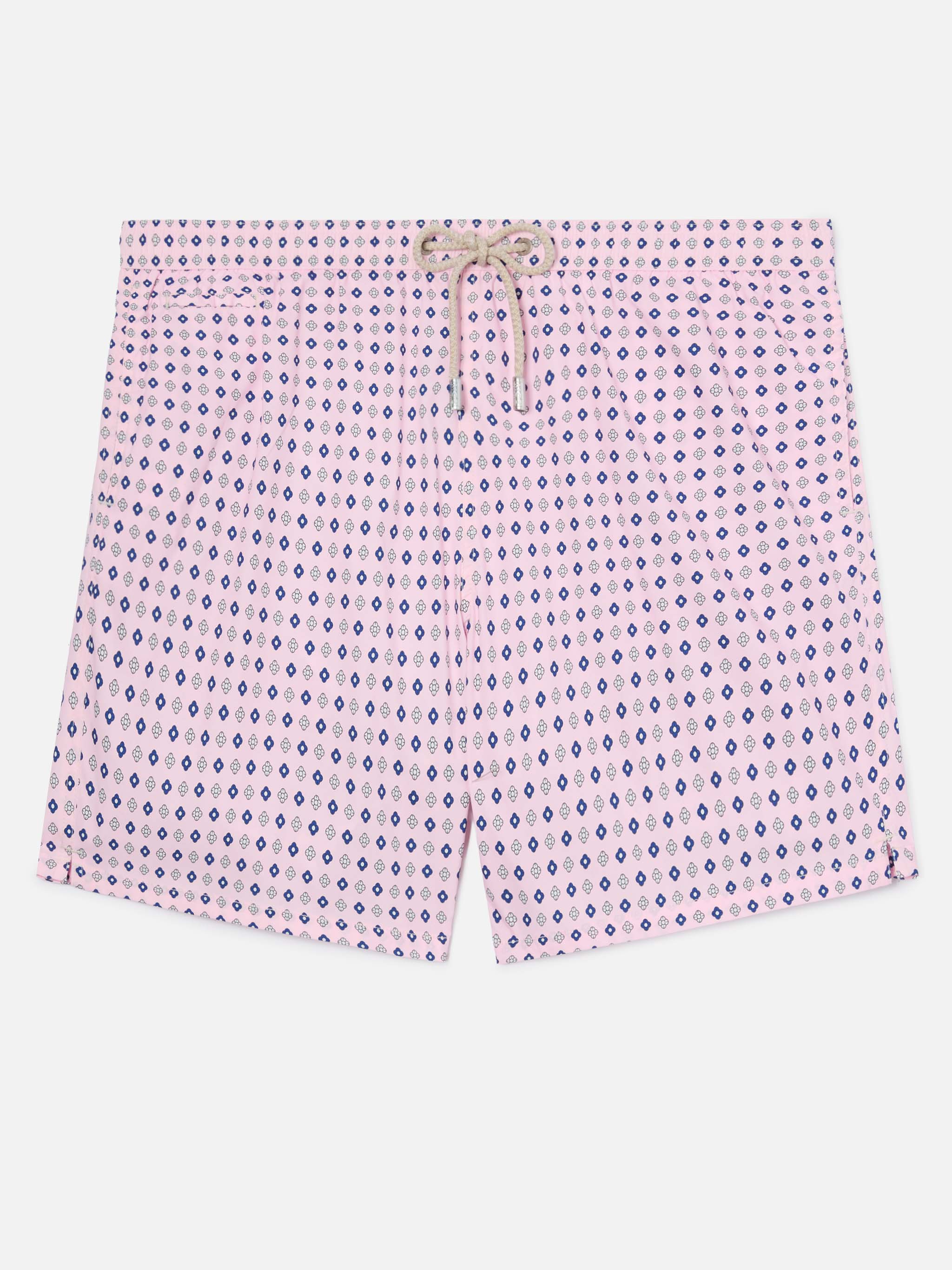 Pink Lighting Micro Swim Shorts With All-Over Geometric Print Swimshort