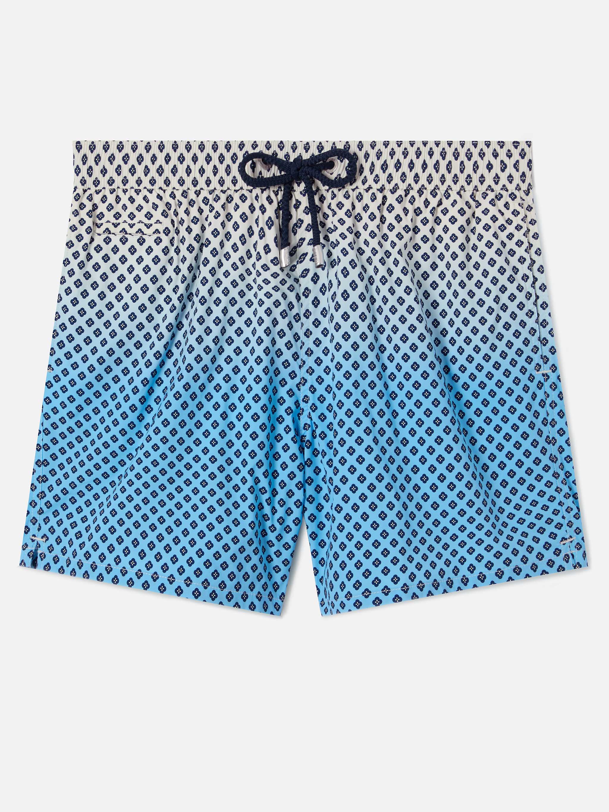 Lighting Micro Swim Shorts With Geometric Print On Shaded Background Blue Swimshort
