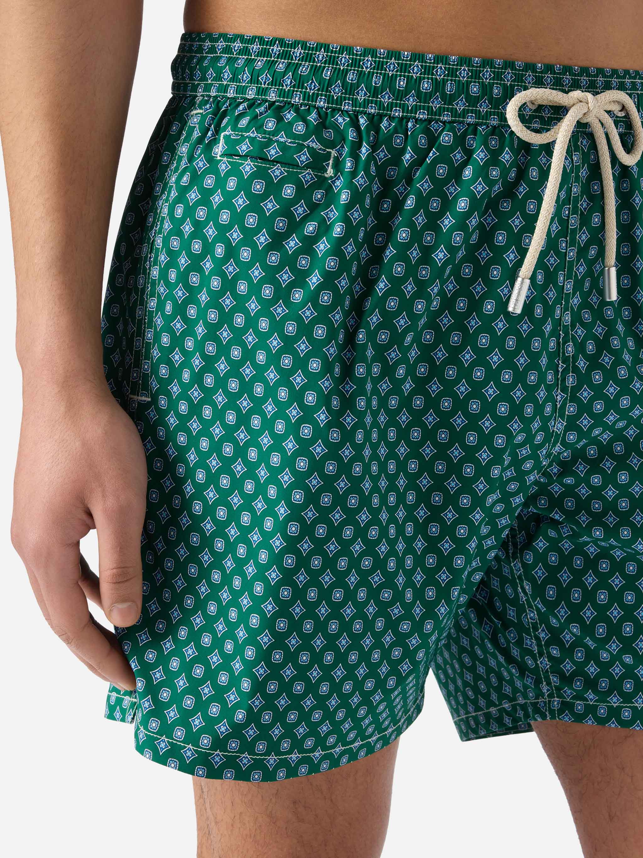 Green Lighting Micro Swim Shorts With All-Over Geometric Print Swimshort