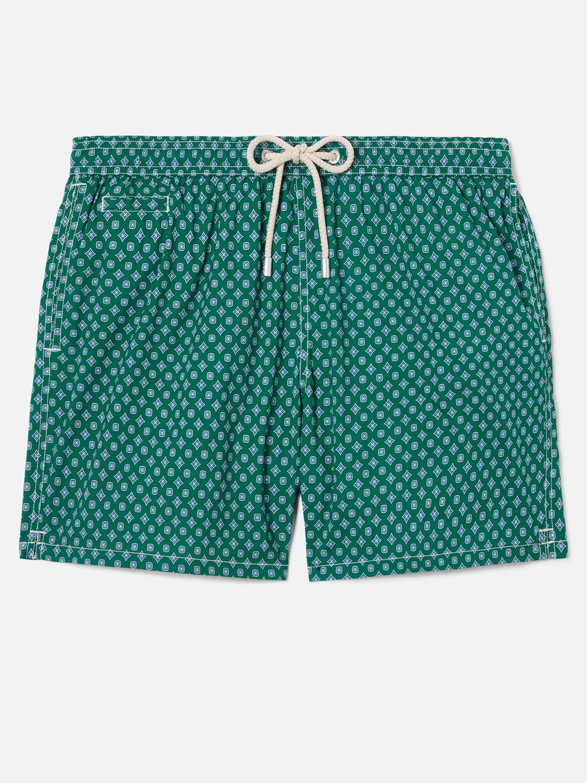 Green Lighting Micro Swim Shorts With All-Over Geometric Print Swimshort