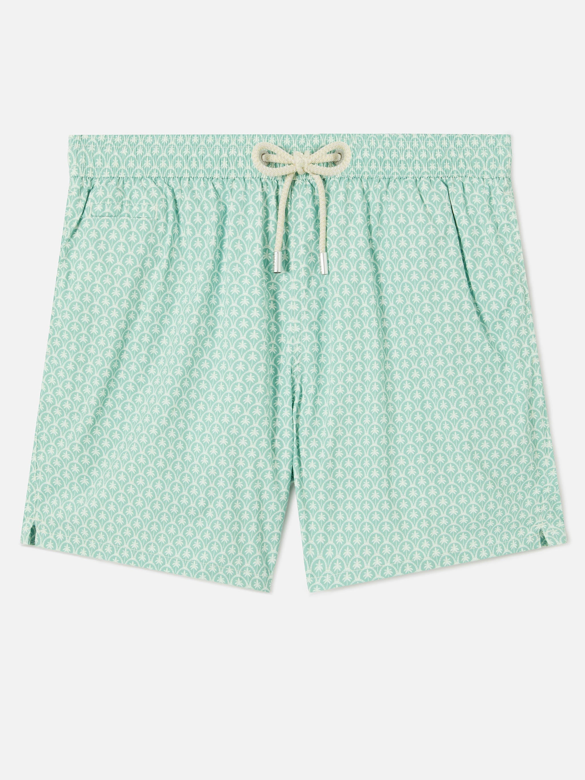 Green Lighting Micro Swim Shorts With All-Over Palm Print Swimshort