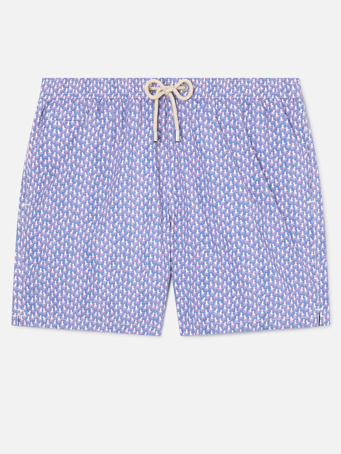 Lilac Lighting Micro Swim Shorts With All-Over Octopus Print Light Blue Swimshort