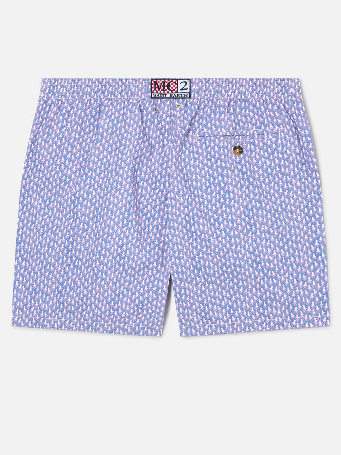 Lilac Lighting Micro Swim Shorts With All-Over Octopus Print Light Blue Swimshort