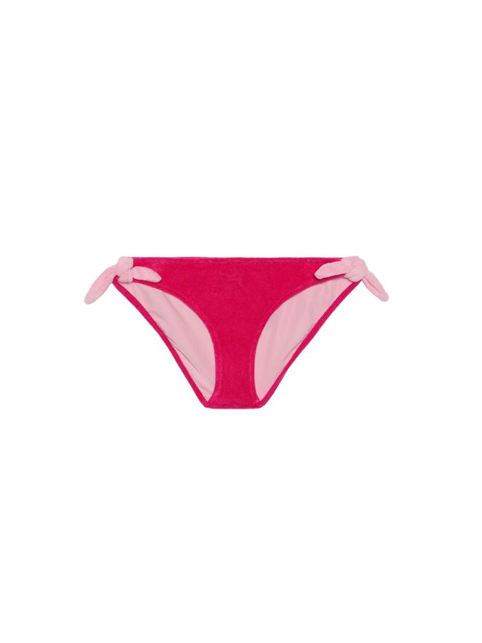 Girl Fucsia Swim Briefs With Embroidery Pink Bottom