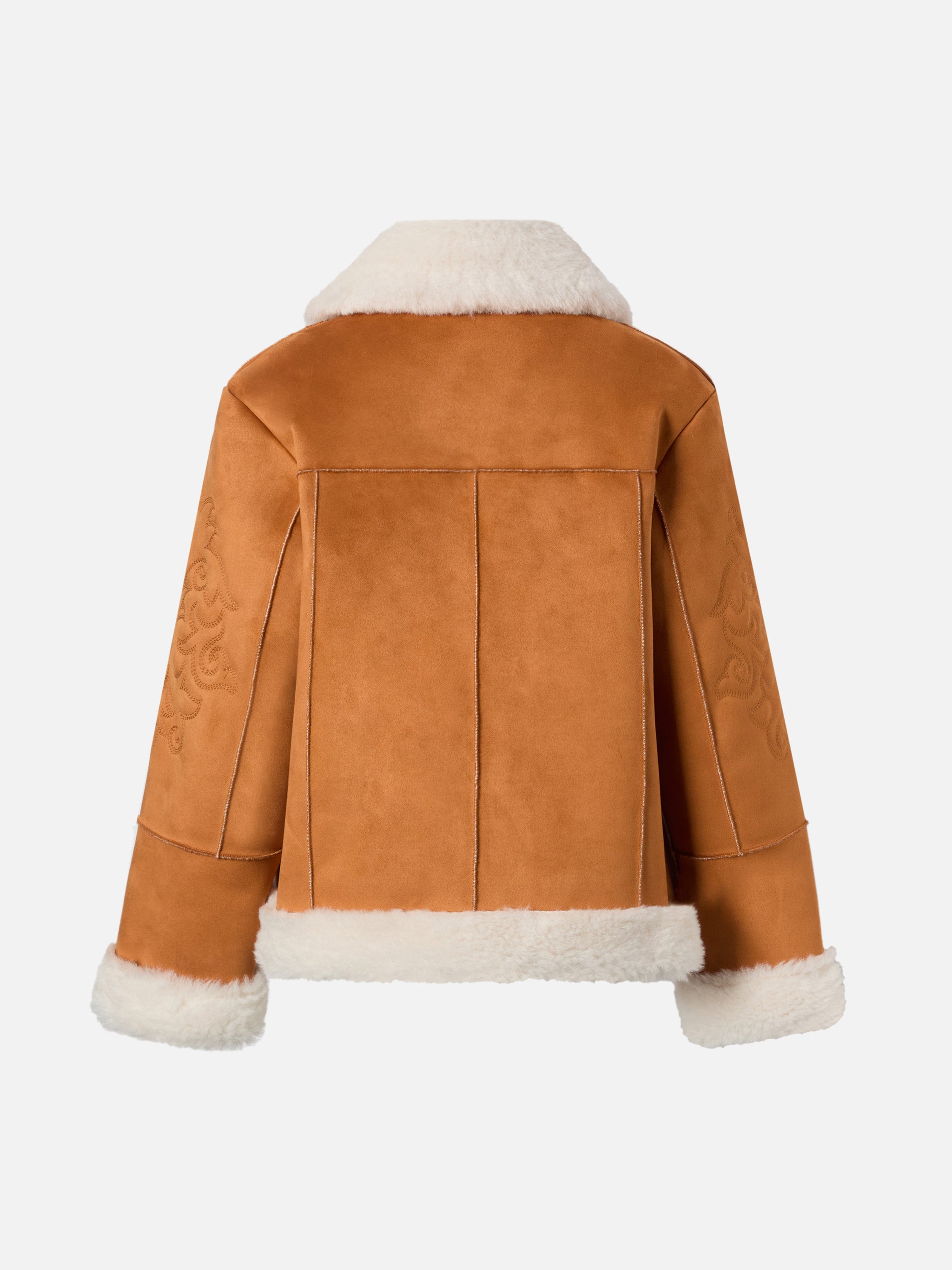 Lorayne Jr Faux-Shearling Jacket With Western Embroidery Brown