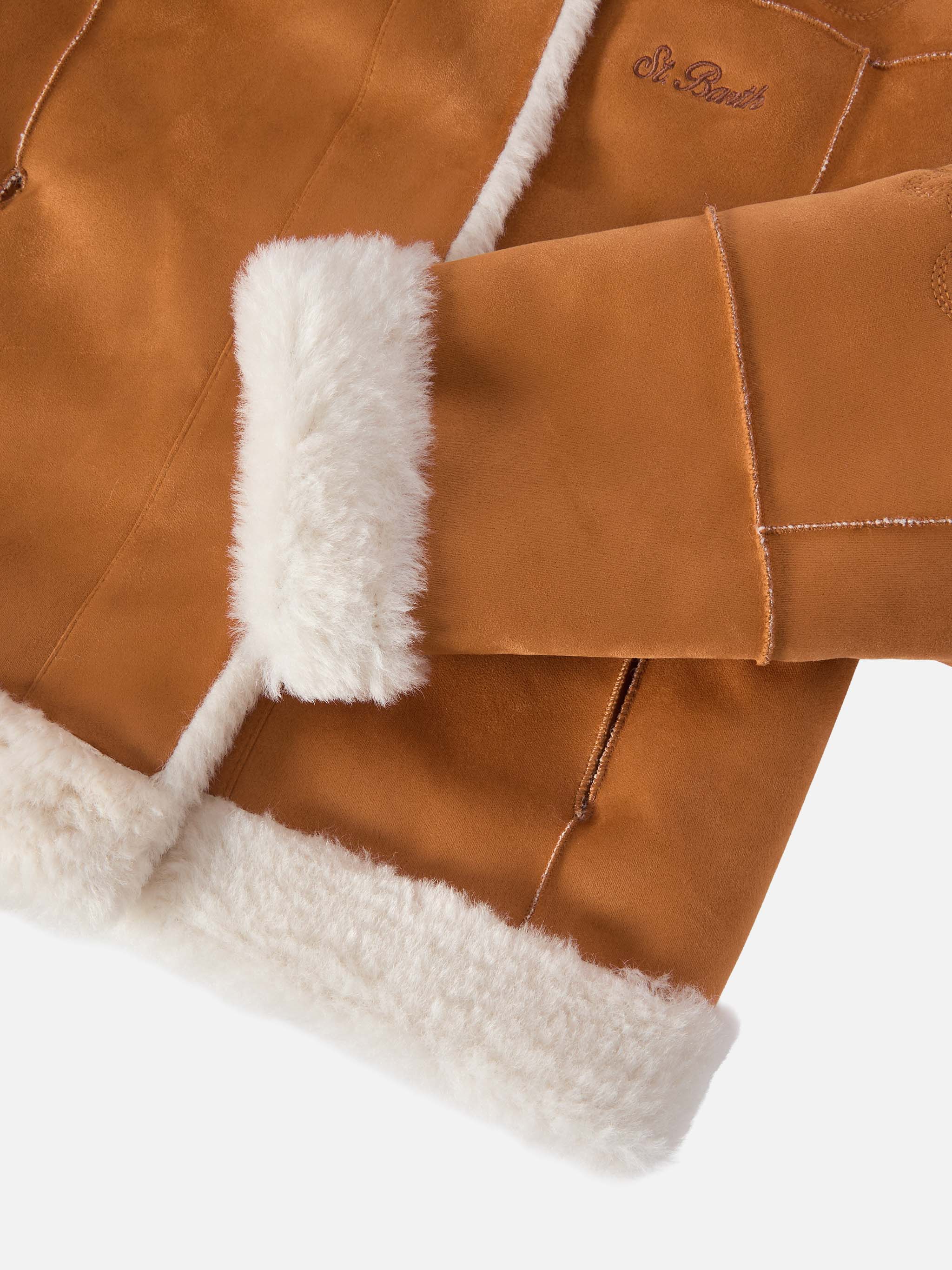 Lorayne Jr Faux-Shearling Jacket With Western Embroidery Brown