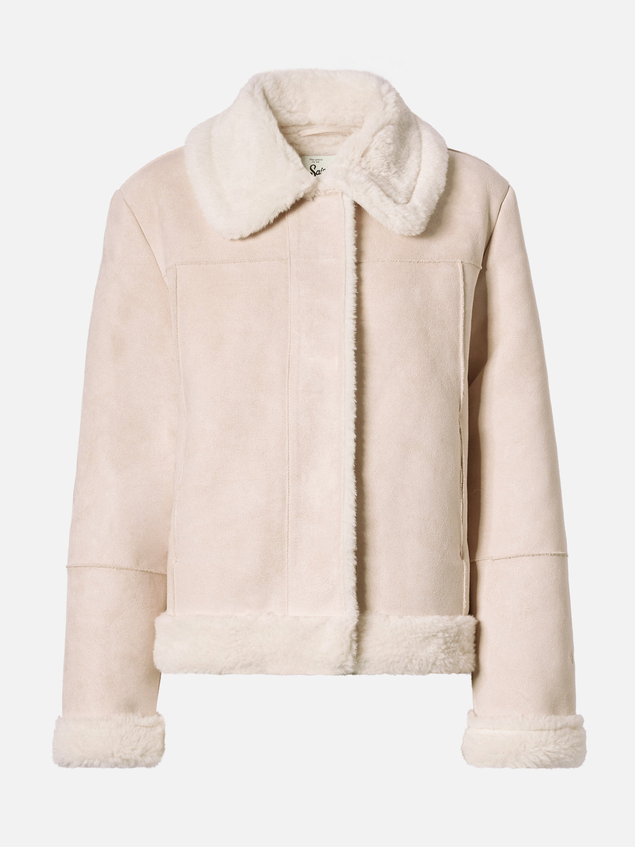 Lorayne Faux-Shearling Jacket Cream With Shearling Trims White