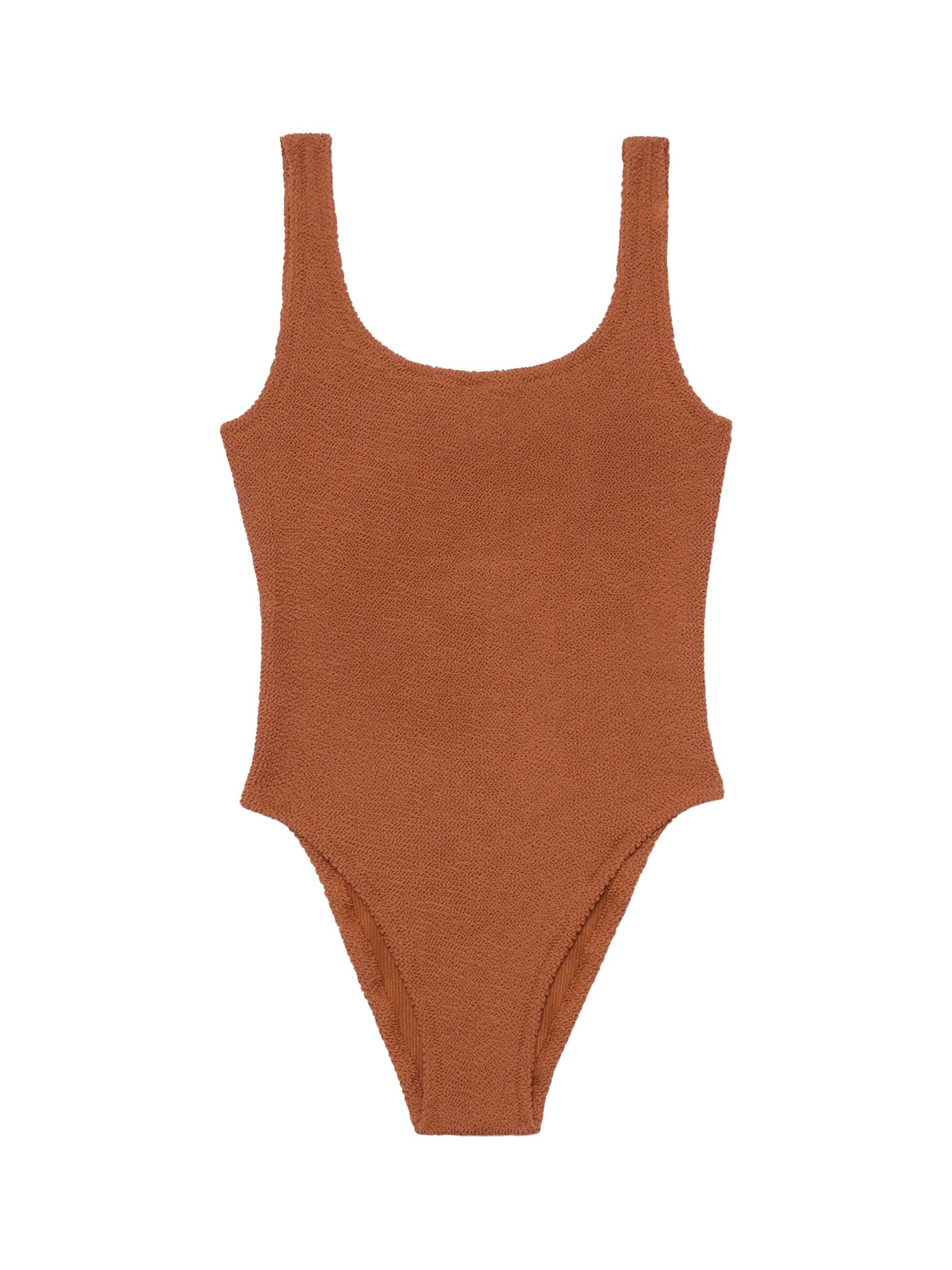 Lora Camel Brown Crinkle One-Piece Swimsuit One Piece