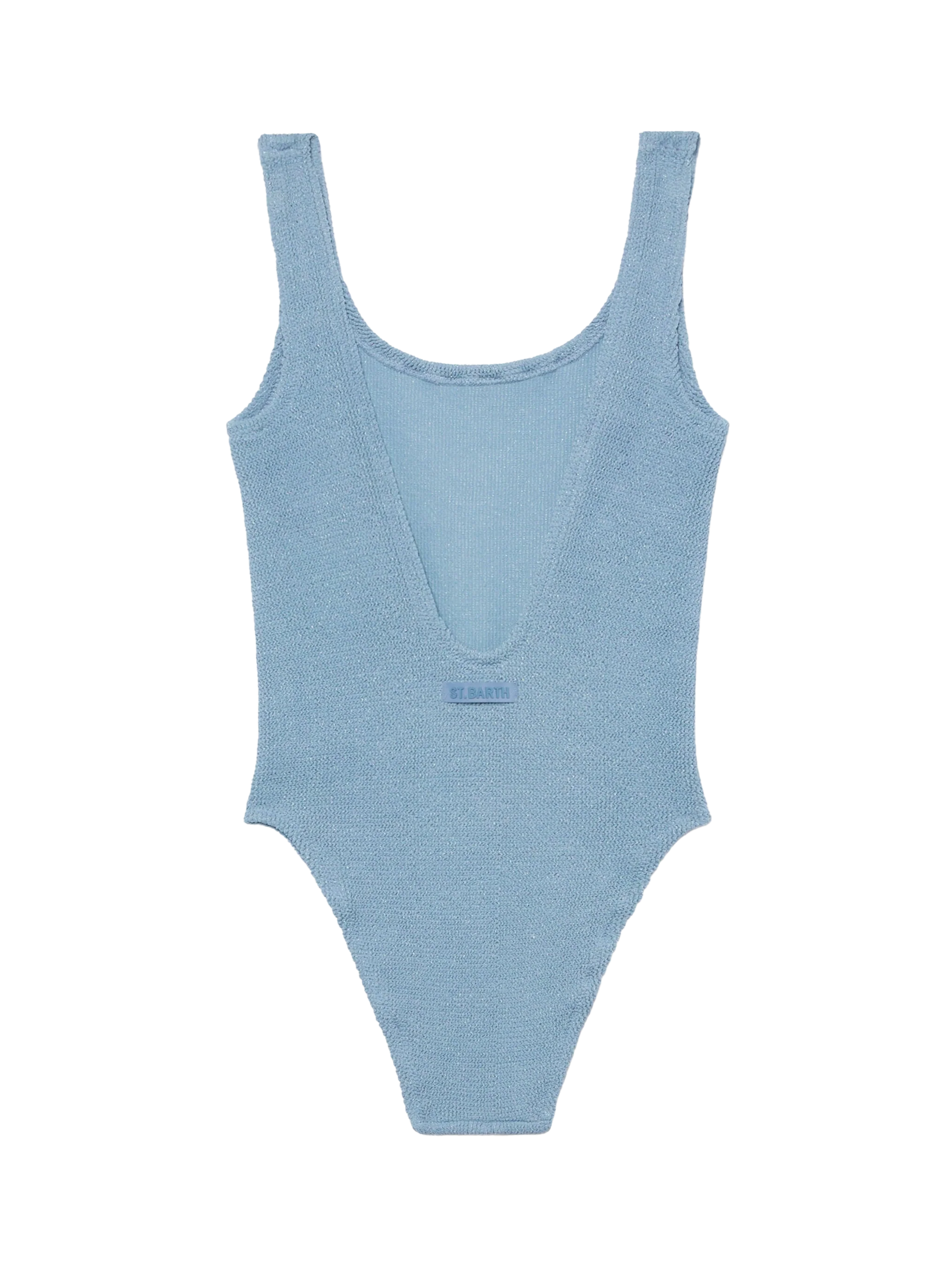 Lora Crinkle Lurex Avio Blue One-Piece Swimsuit Sky One Piece