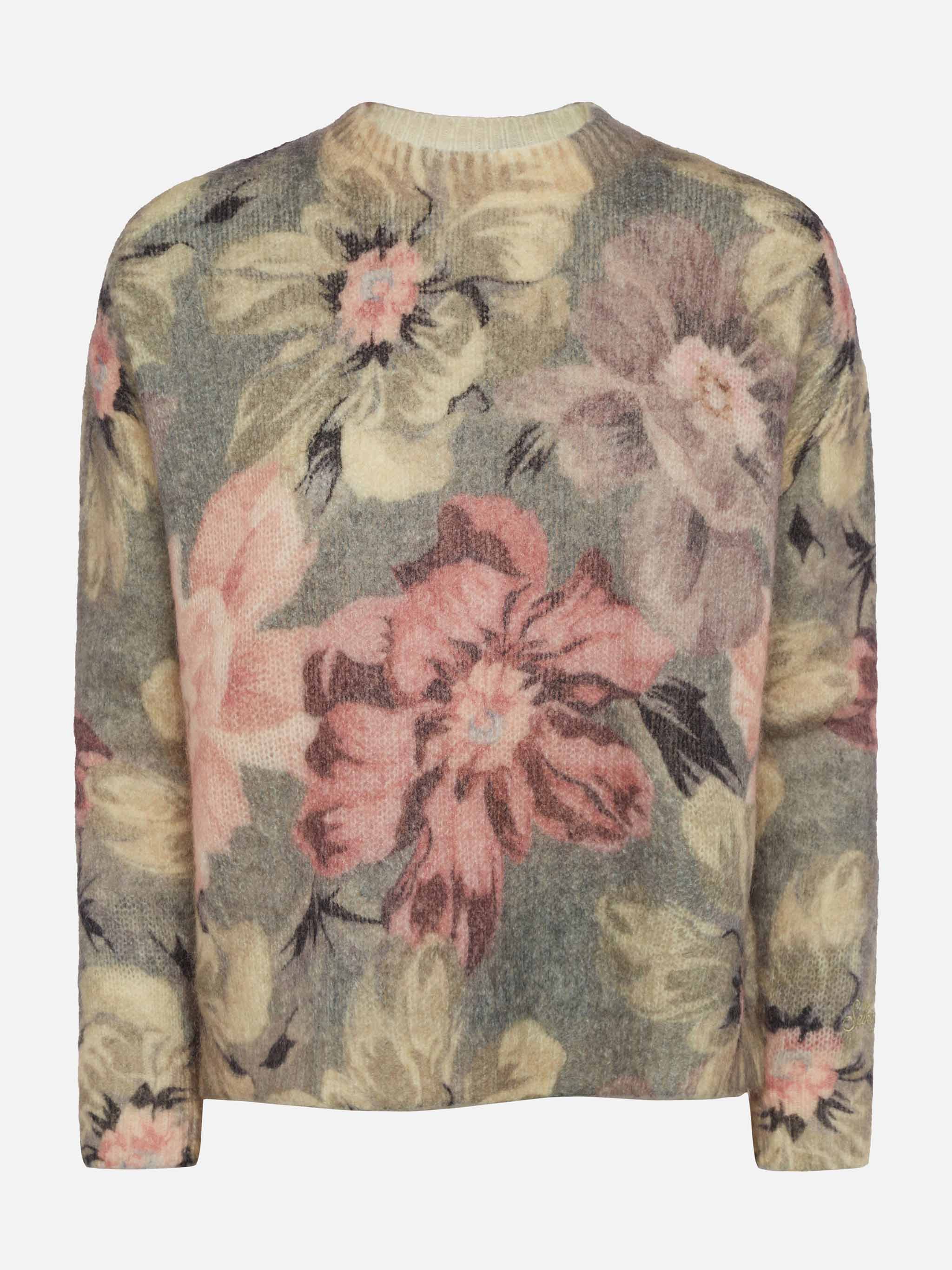 Floral Louise Mohair Sweater Green