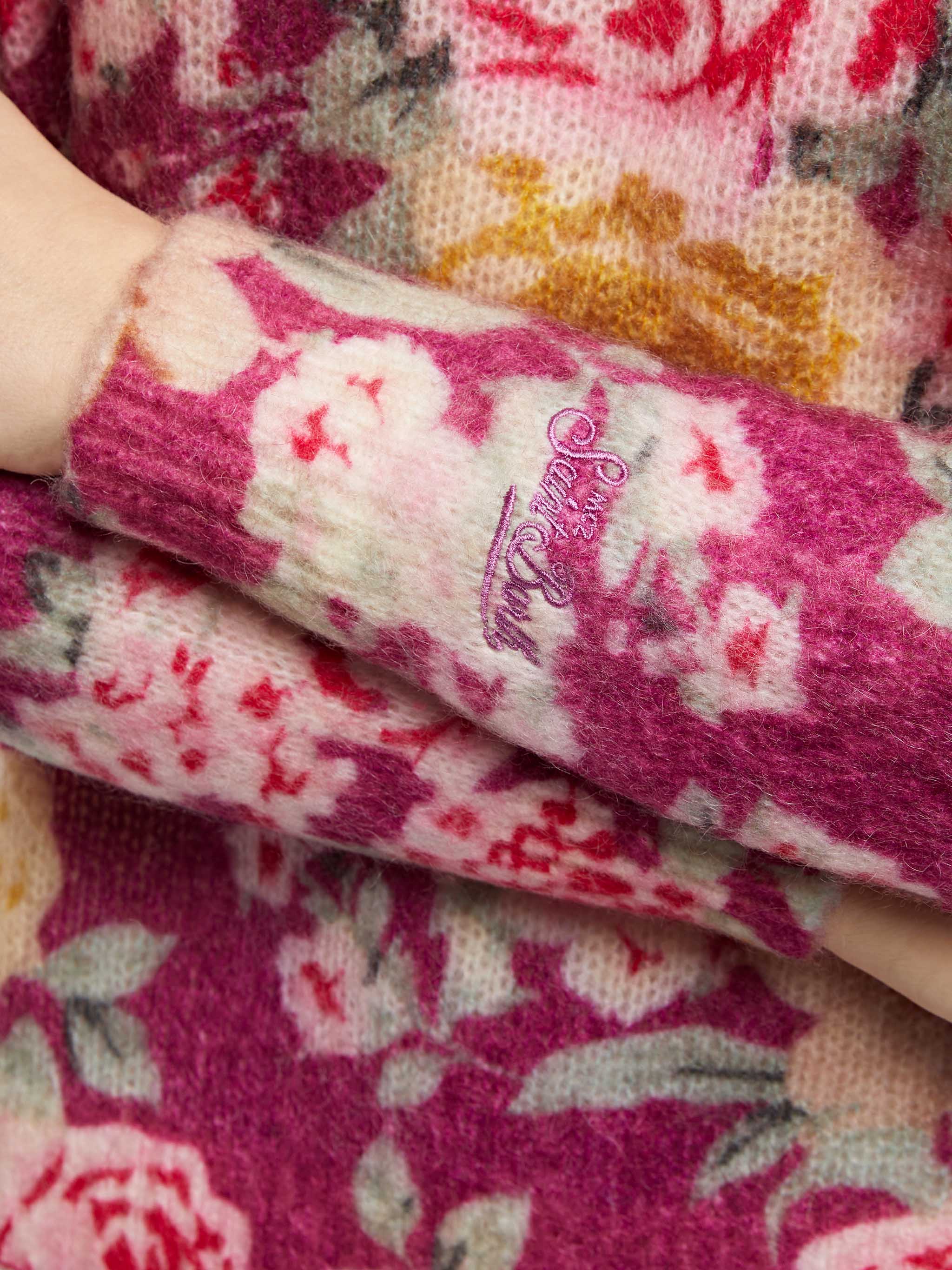 Floral Louise Cashmere Blend Sweater Pink