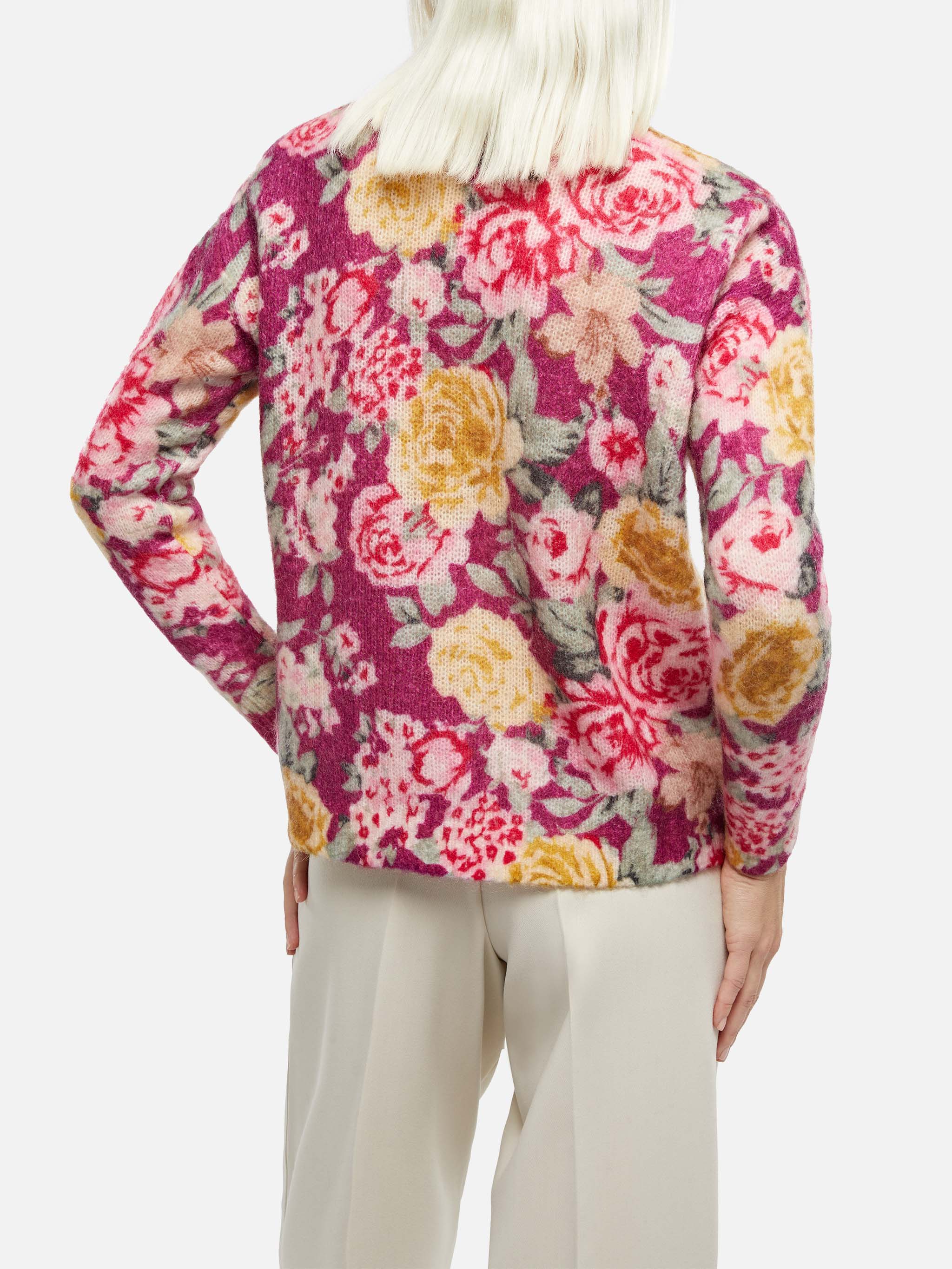 Floral Louise Cashmere Blend Sweater Pink