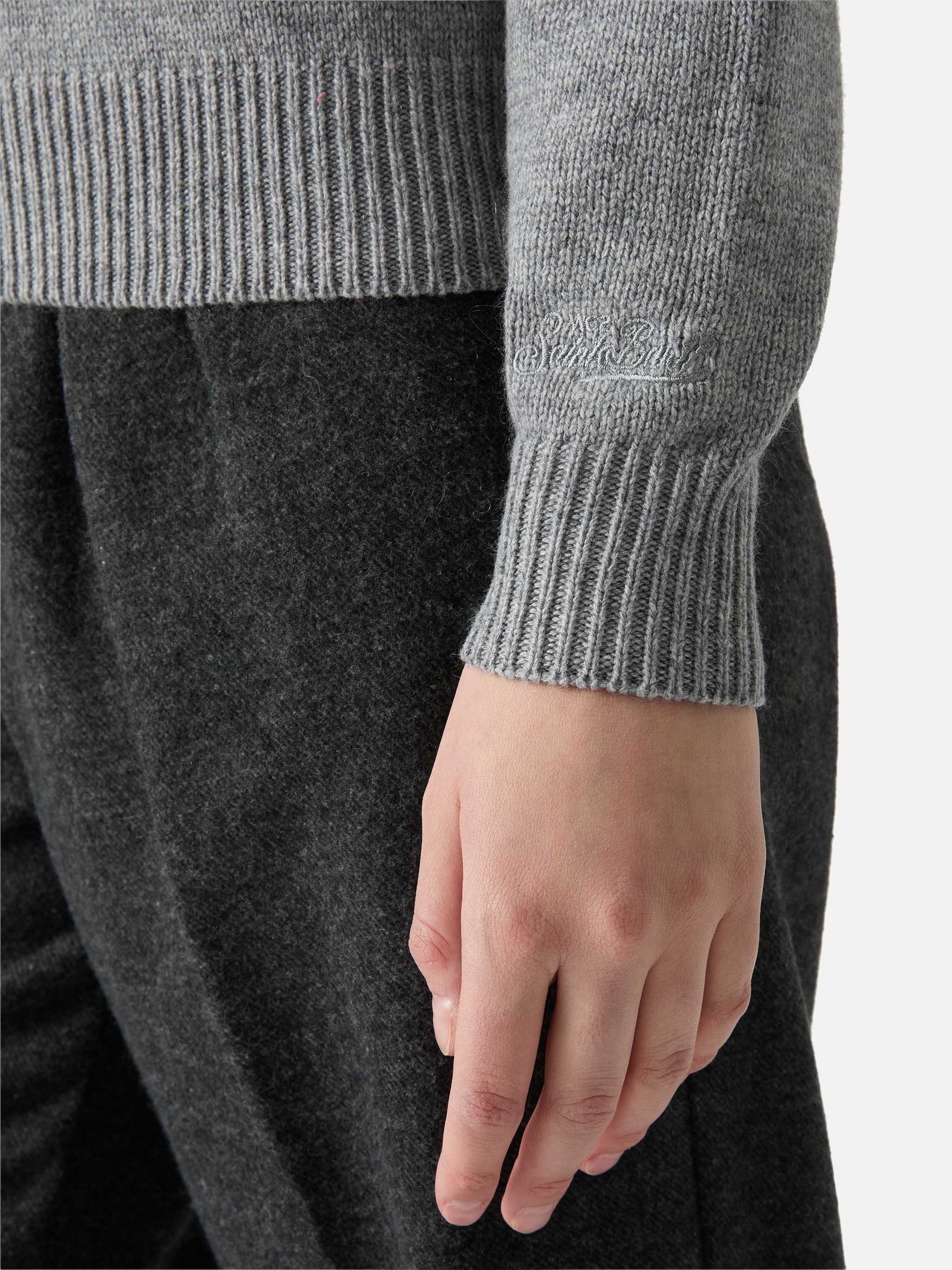 Grey Crewneck Louise With St. Moritz Rhinestones Embellishment | Top Of The World Special Edition