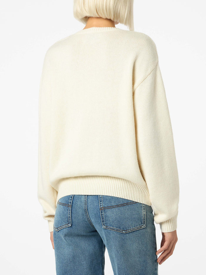 Louise White Sweater With St. Moritz Rhinestones | Special Edition