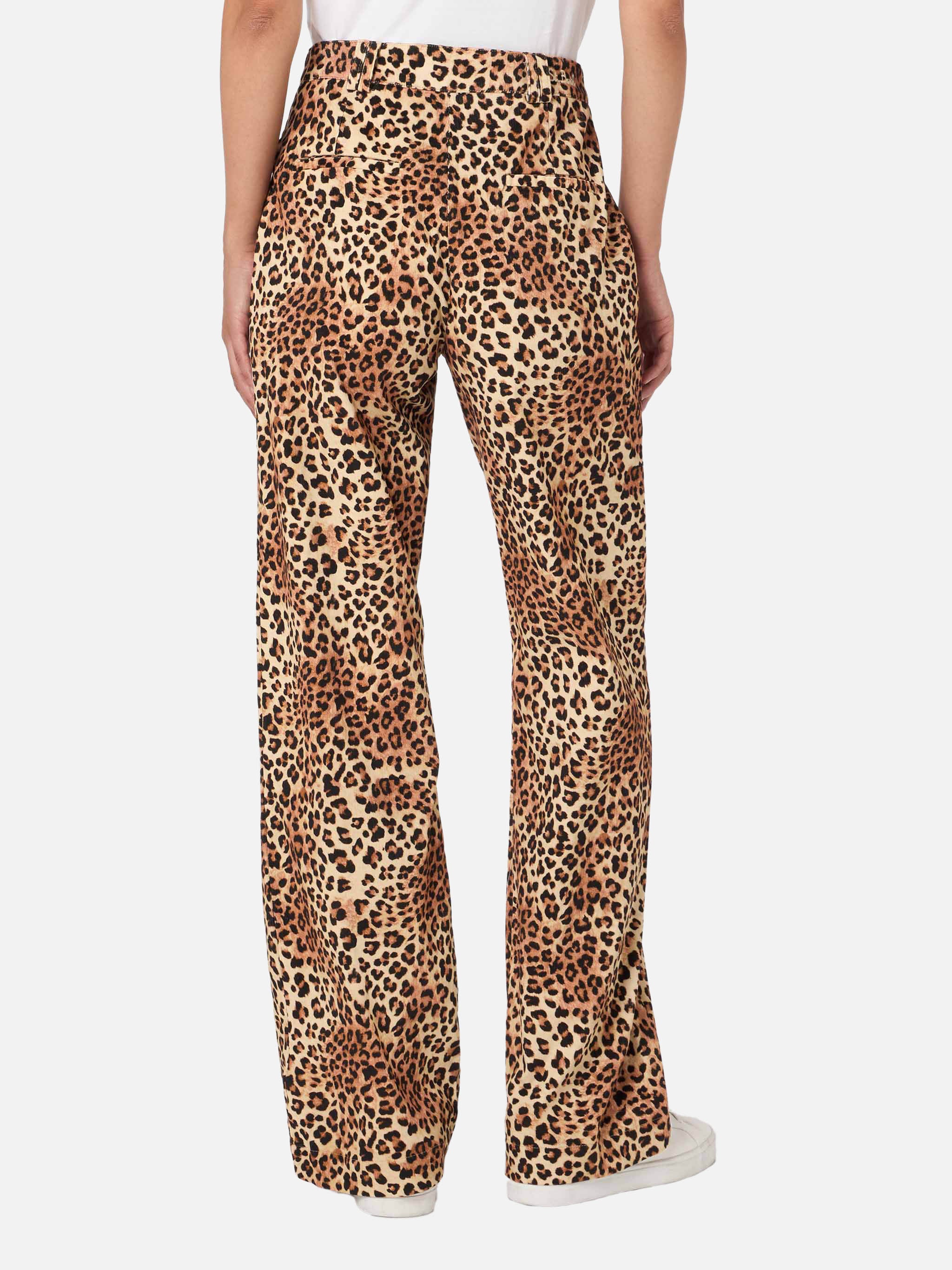 Lisbeth Leopard Corduroy Pants Brown