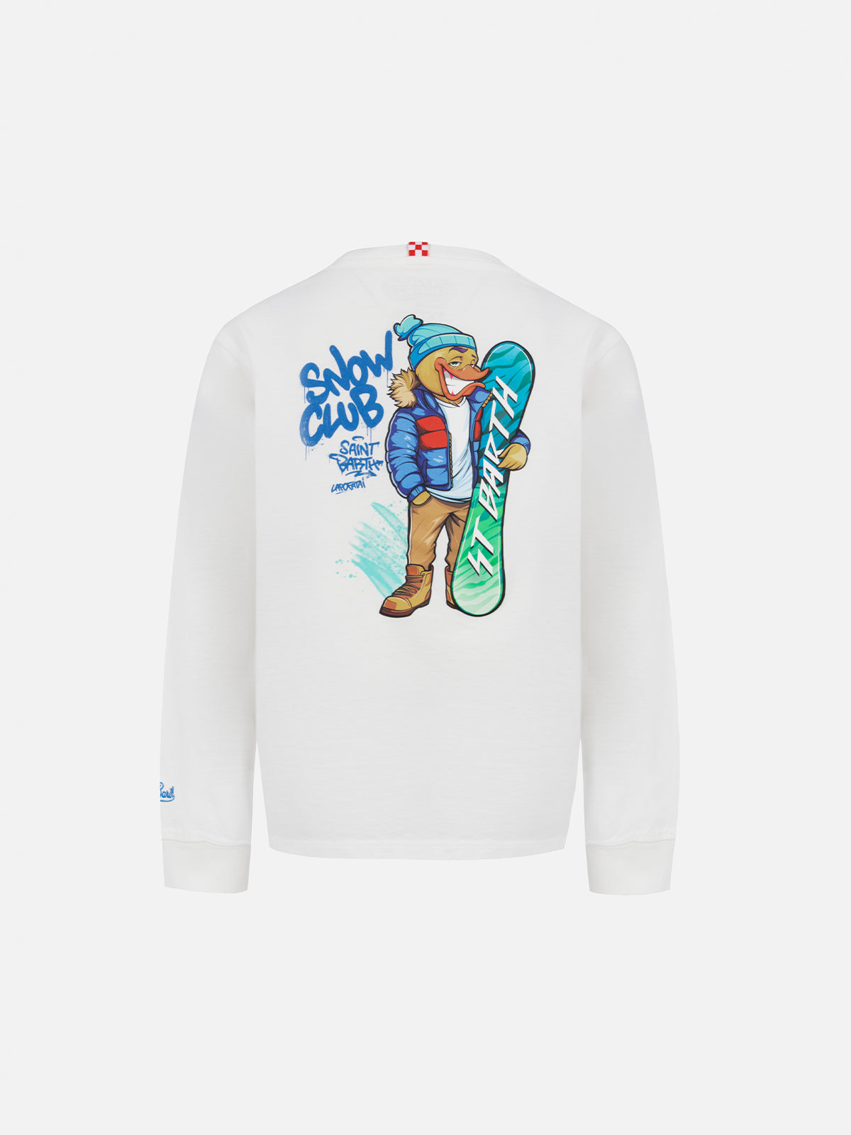 Boy Heavy Cotton T-Shirt Luton With Crypto Duck Snow Print | Puppets Special Edition White