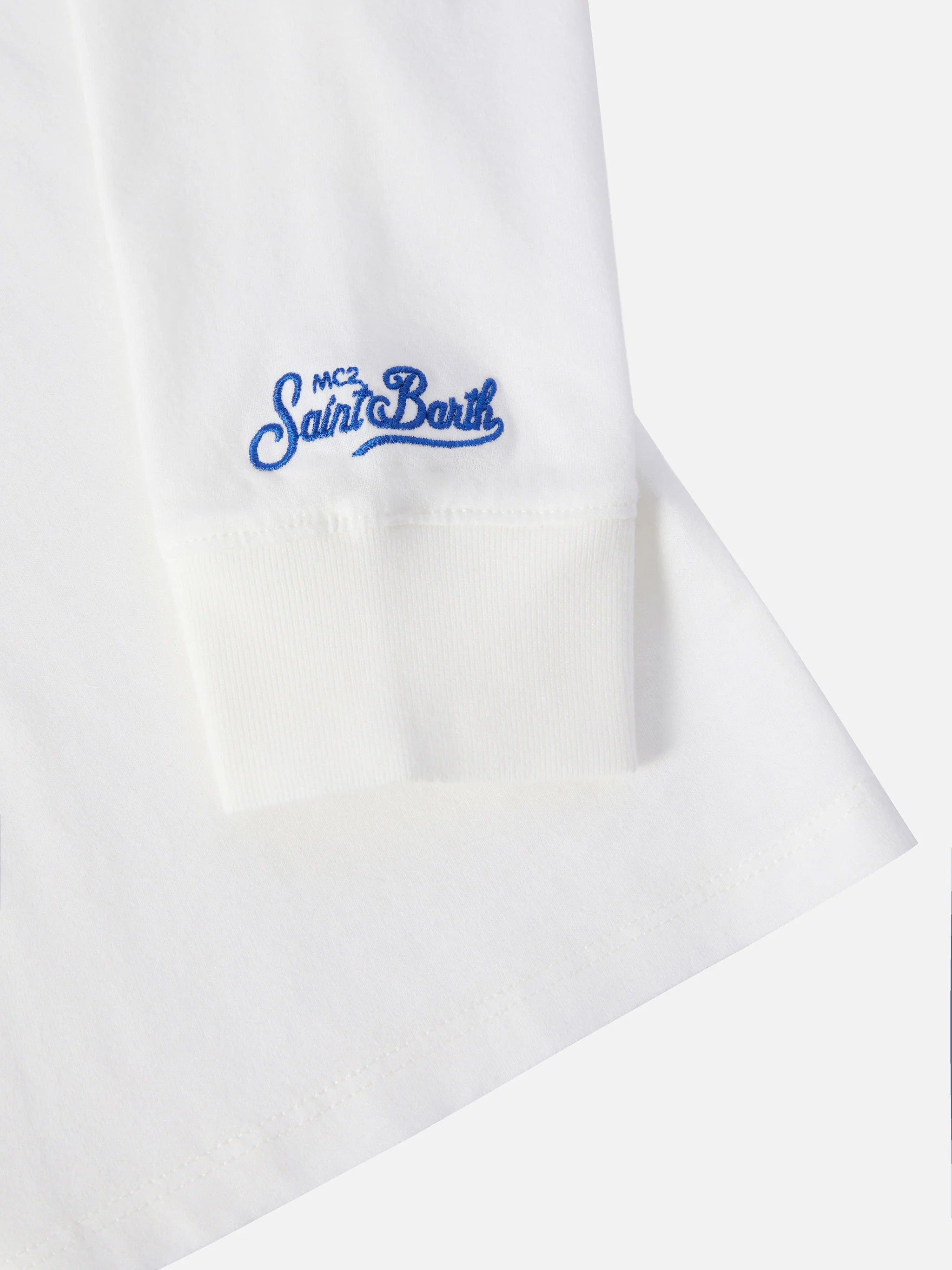 Luton Long-Sleeve Winter Cotton T-Shirt White With Vacanze Di Natale Print | Special Edition