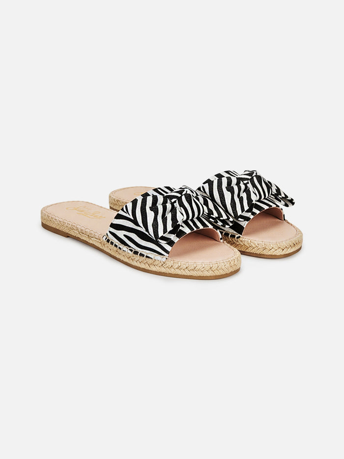 Womens Luz Slip On Sandal With Zebra Print White