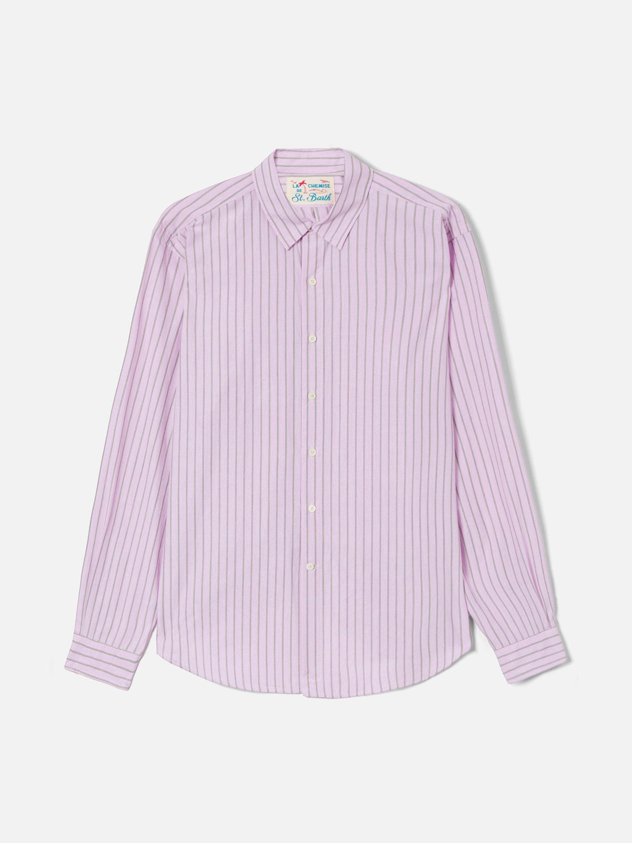 Pink Striped Levanzo Shirt Pure Cotton