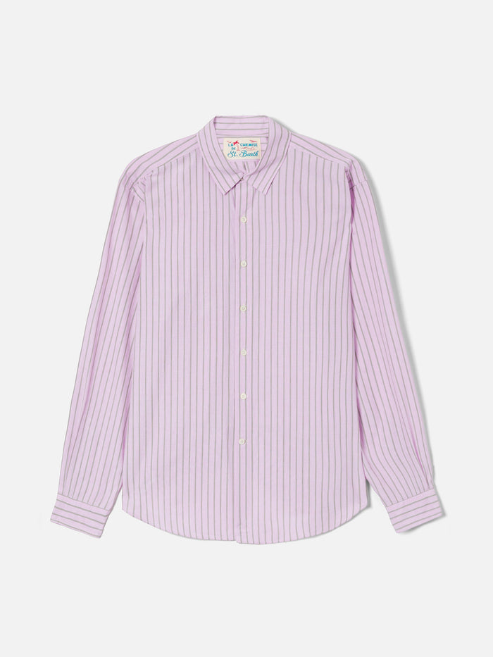 Pink Striped Levanzo Shirt Pure Cotton