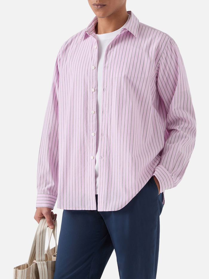 Pink Striped Levanzo Shirt Pure Cotton