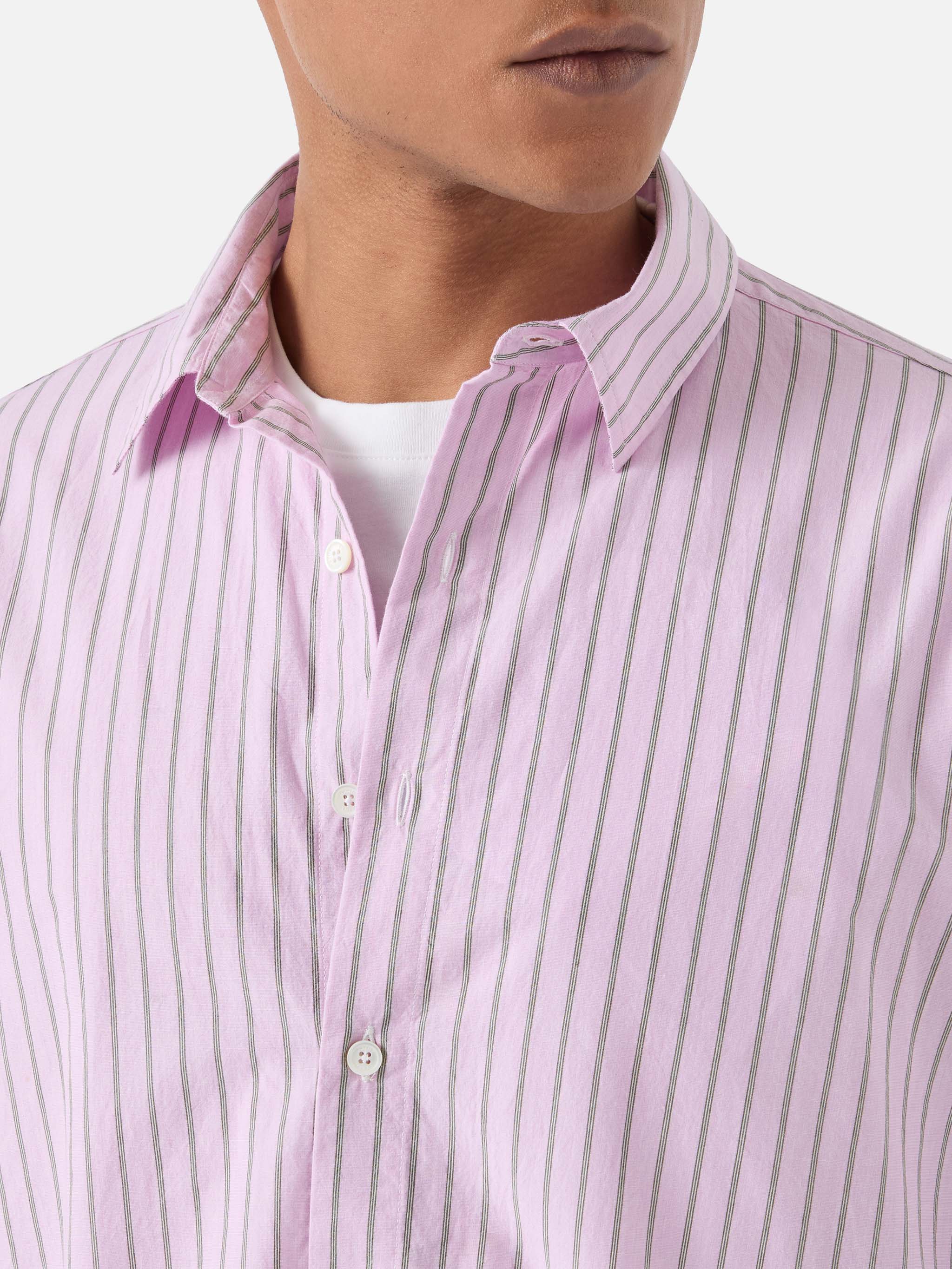 Pink Striped Levanzo Shirt Pure Cotton