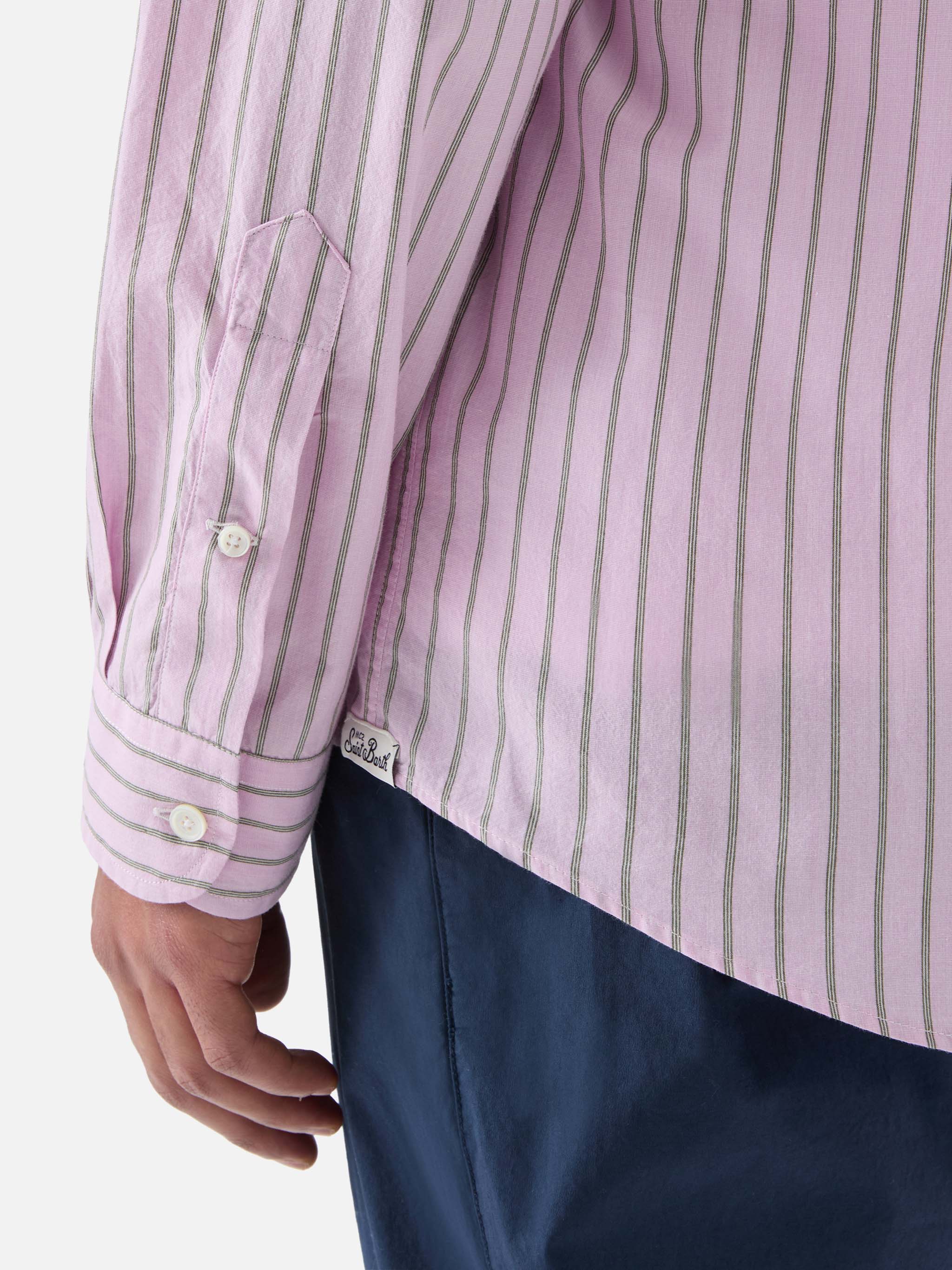 Pink Striped Levanzo Shirt Pure Cotton