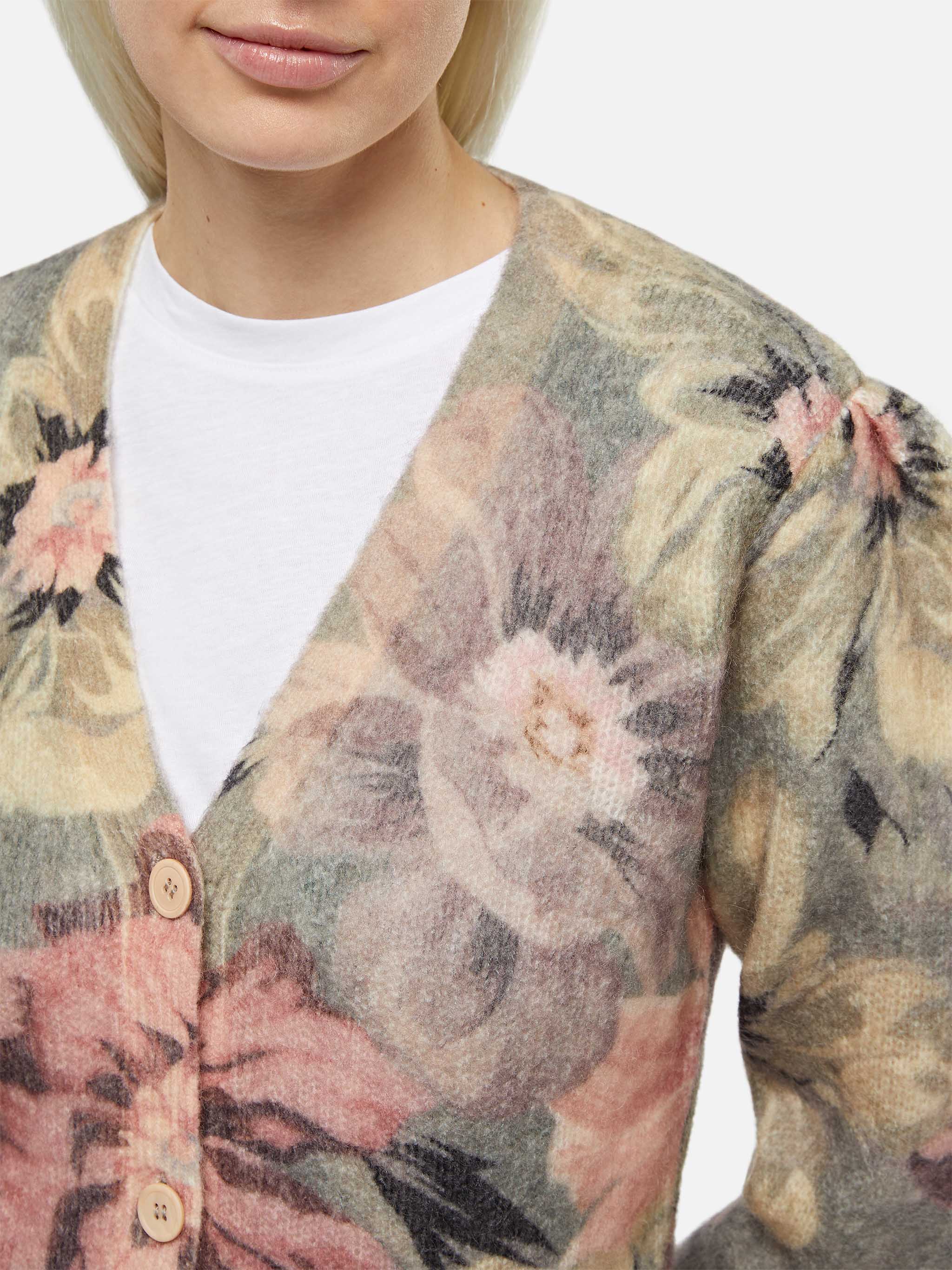 Lyza Floral Cardigan Green