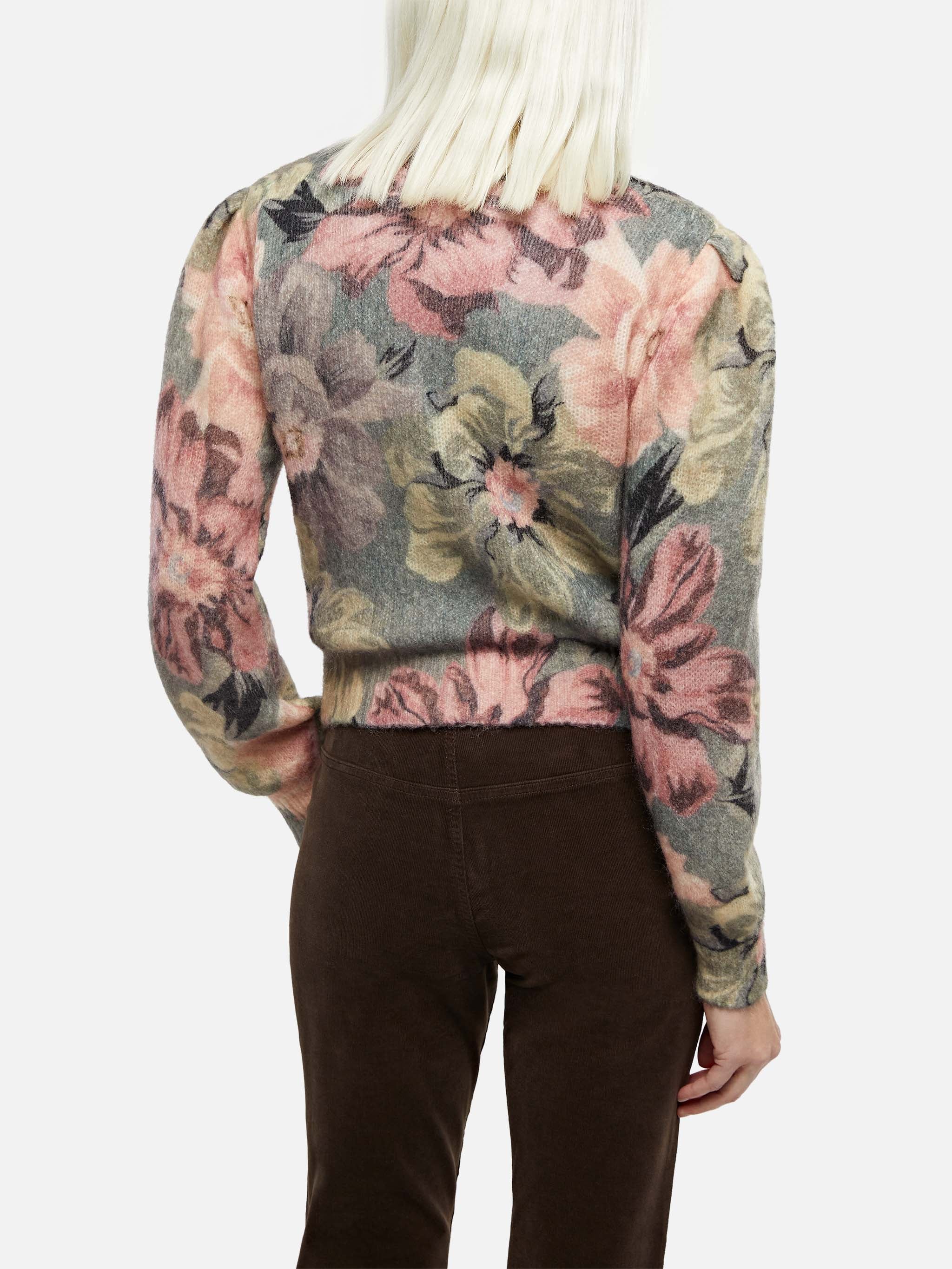 Lyza Floral Cardigan Green