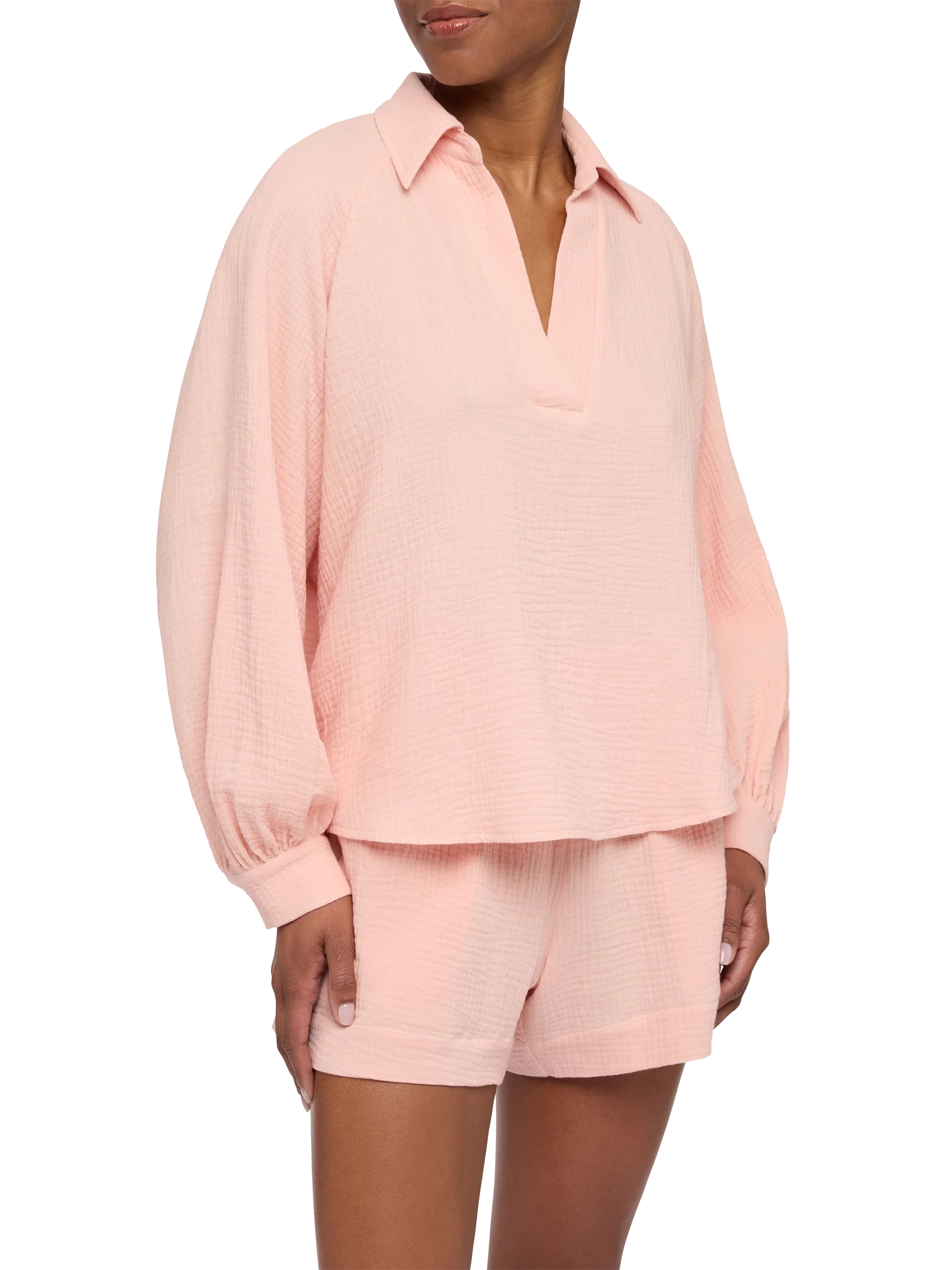 Maira Pink Muslin Blouse Shirt