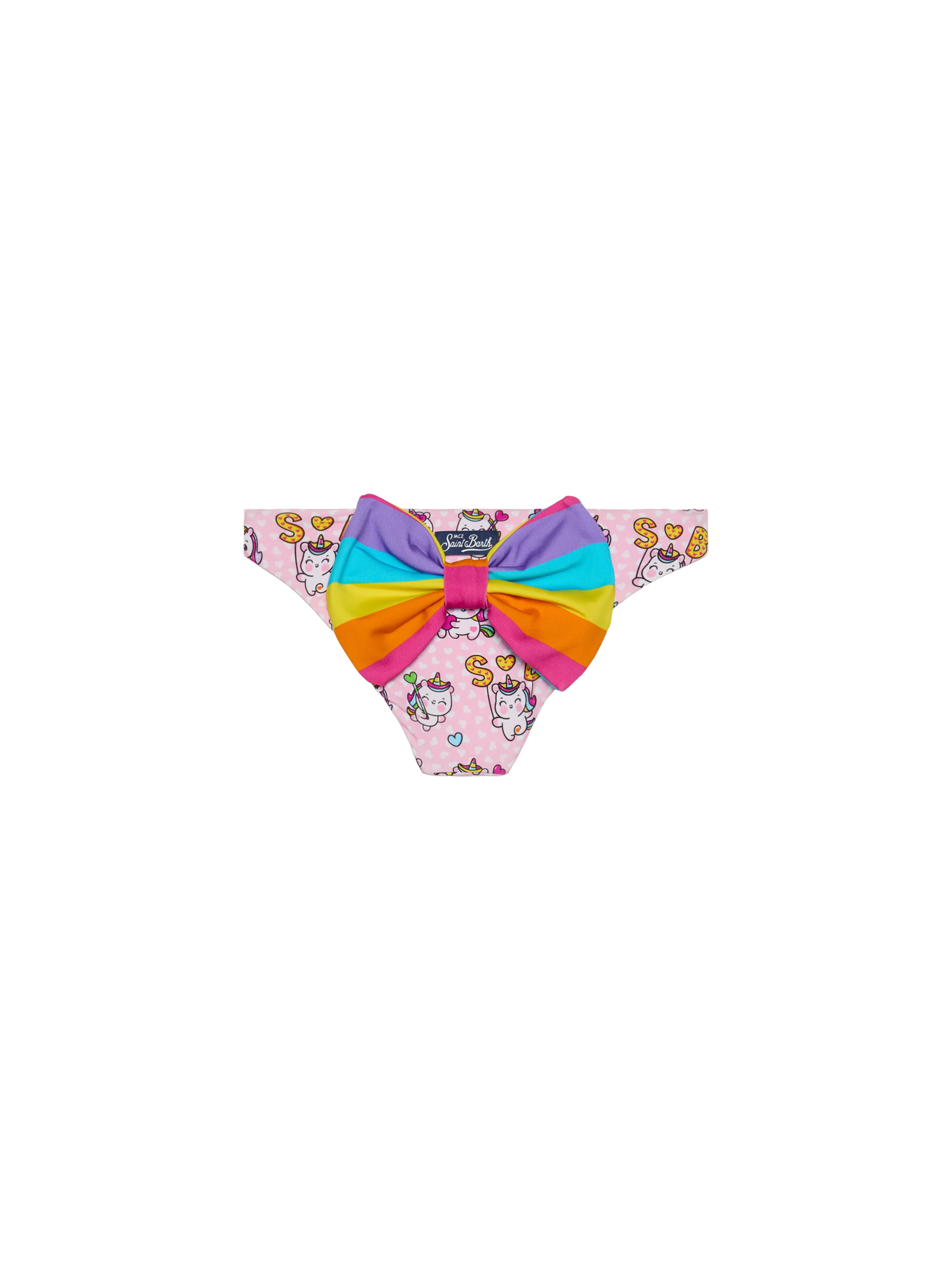 Girl Swim Briefs With Unicorn Print Pink Bottom